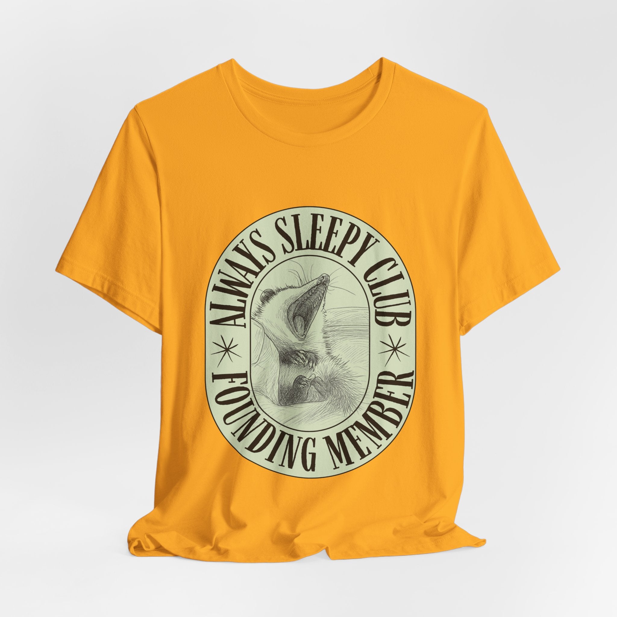 Always Sleepy Club T‑Shirt — Founding Member Yawning Possum Graphic Tee