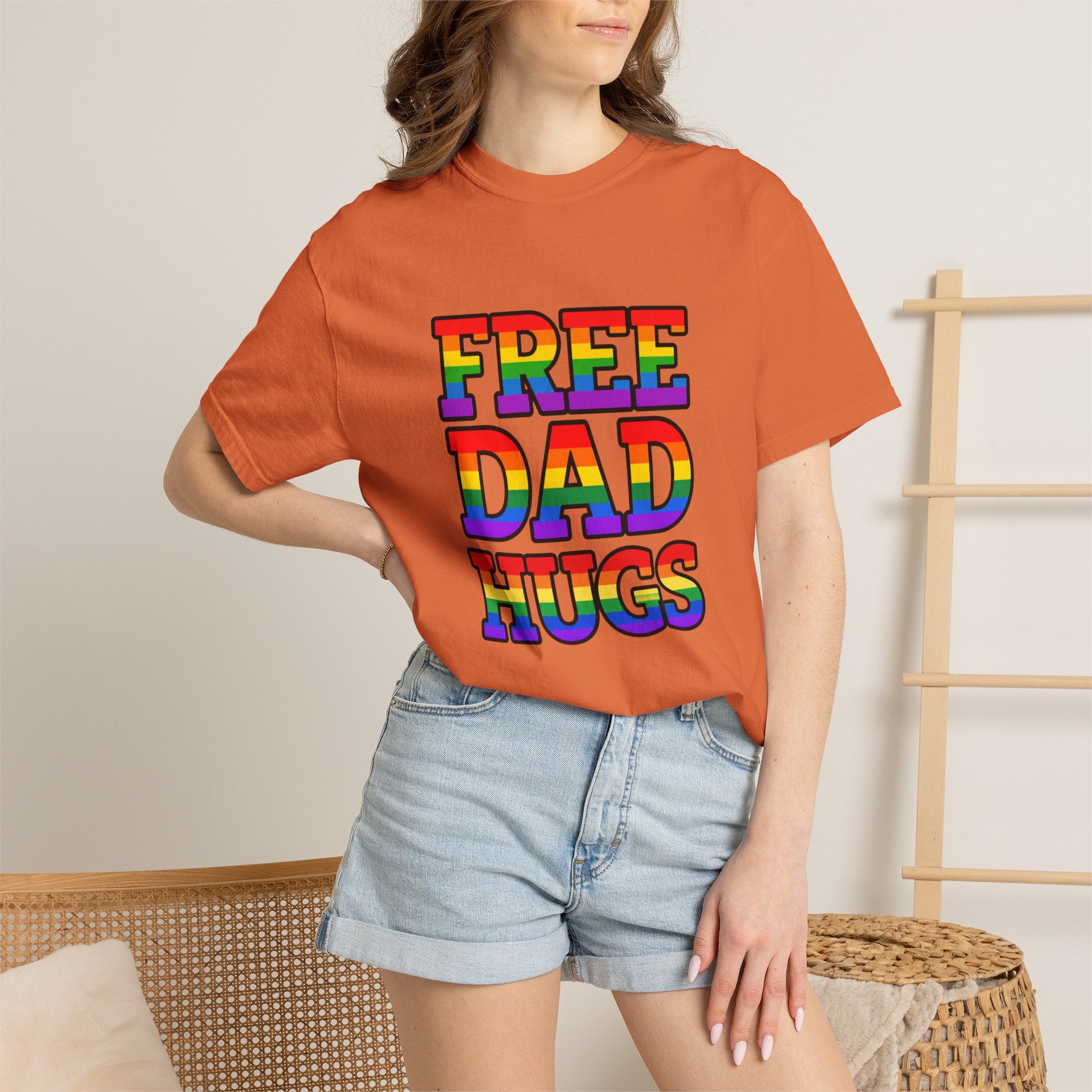 Free Dad Hugs Rainbow Pride Comfort Colors T-Shirt