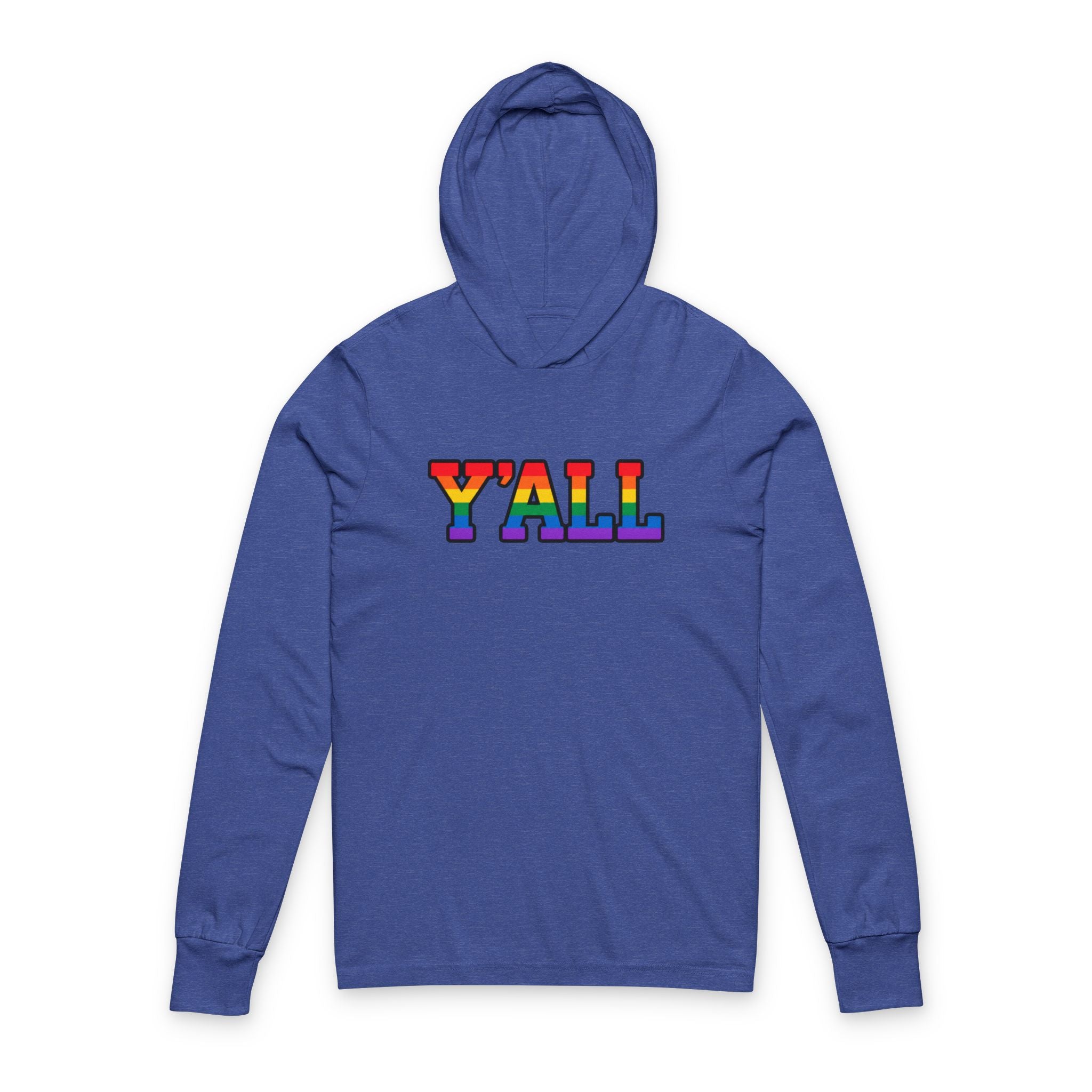 Y'ALL Rainbow Bella + Canvas Hoodie Tee Long Sleeve
