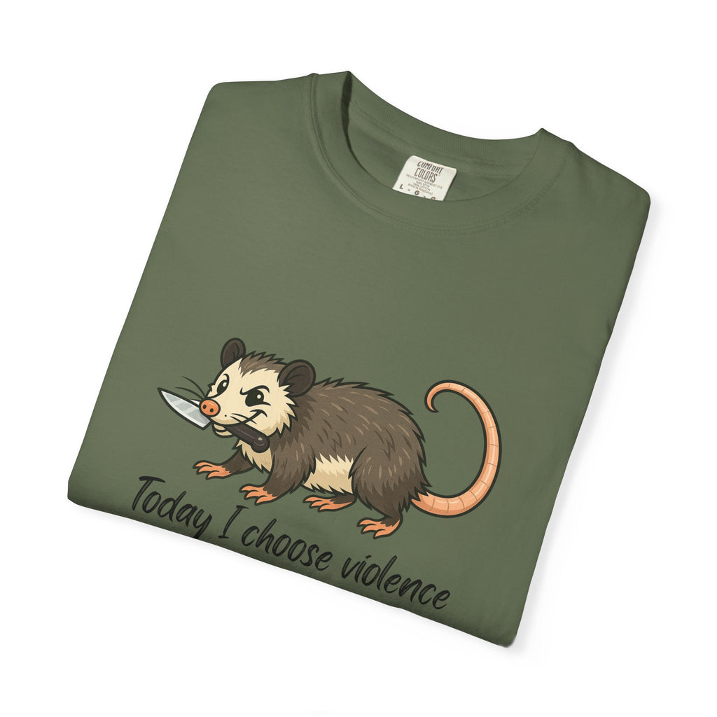 Possum Graphic Tee - "Today I Choose Violence" Funny Wildlife T-Shirt