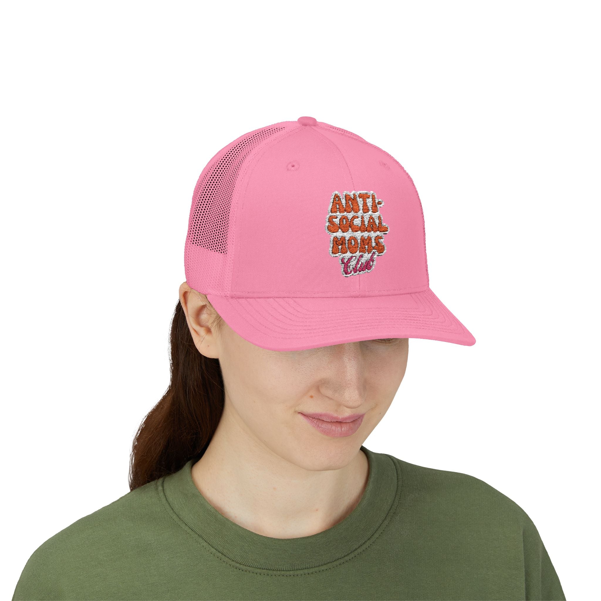 Anti-Social Mom's Club Embroidered Snapback Trucker Cap