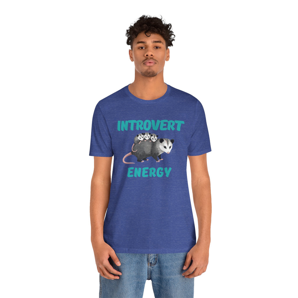 Introvert Energy T-Shirt — Cute Opossum Graphic Tee from Screaming Possum