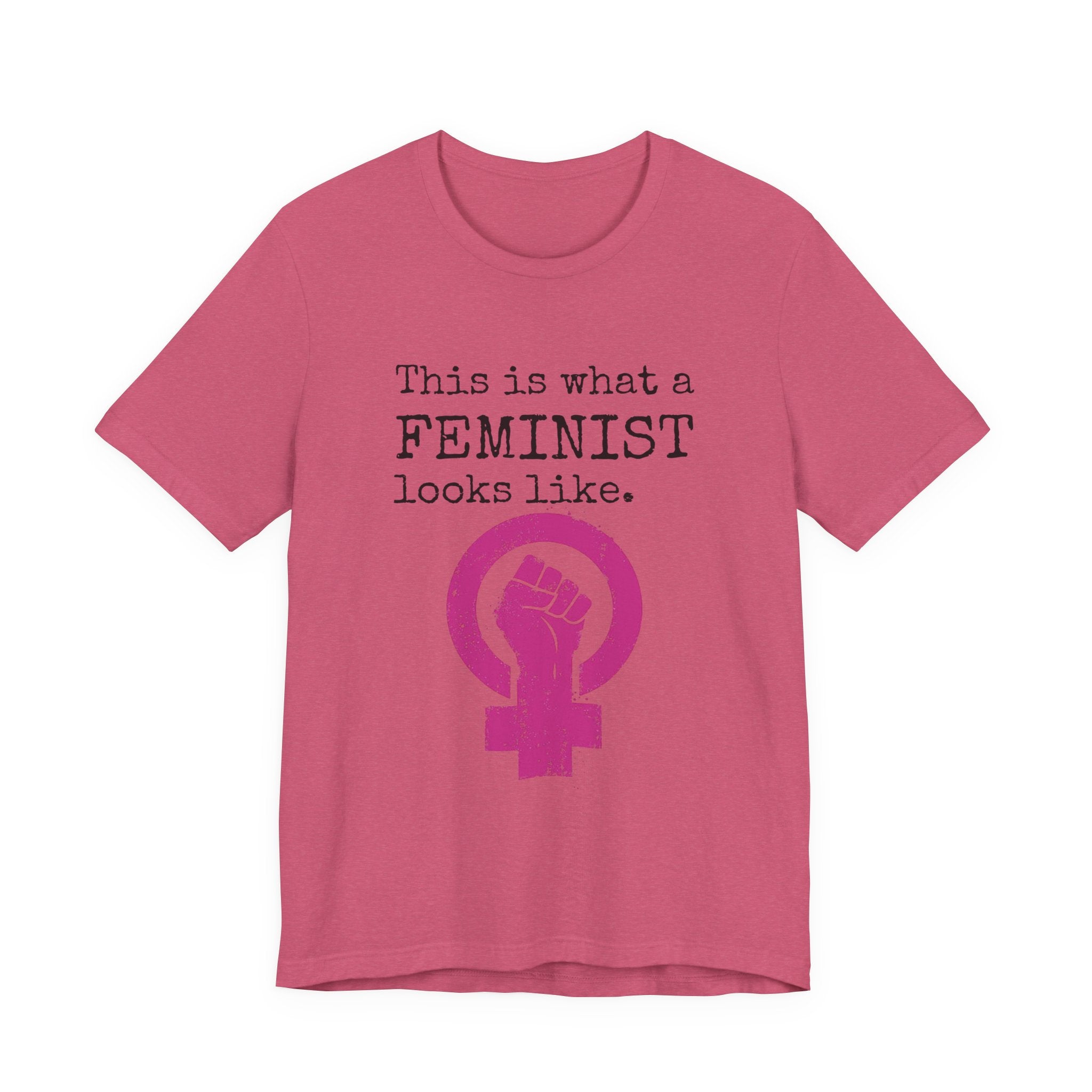 Feminist T‑Shirt — “This Is What a FEMINIST Looks Like” Pink Symbol Tee