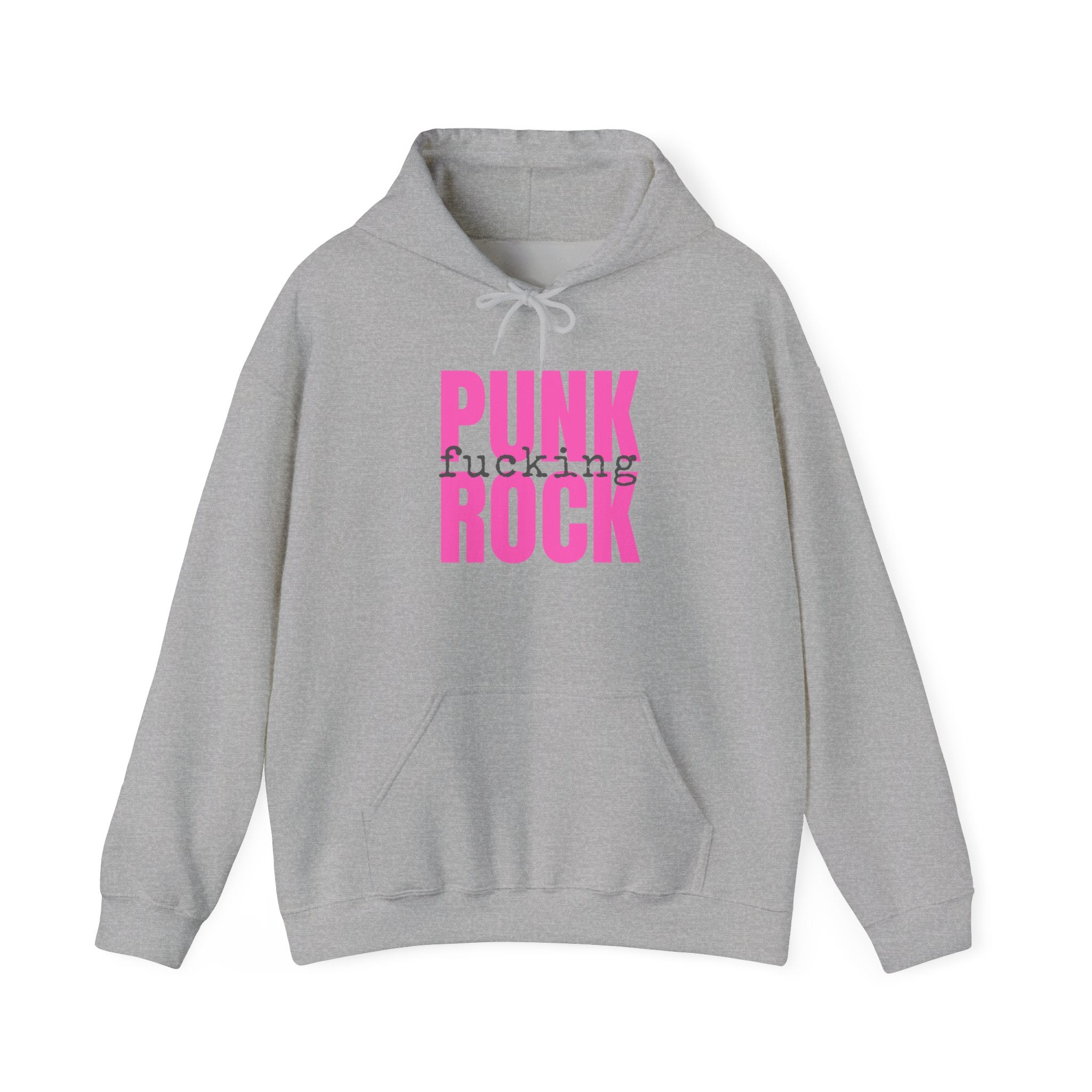 Pink Rock Hoodie — Bold Pink 'PUNK ROCK' Graphic Sweatshirt