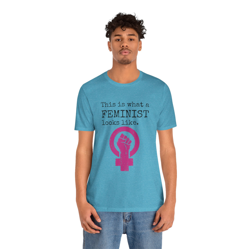 Feminist T‑Shirt — “This Is What a FEMINIST Looks Like” Pink Symbol Tee