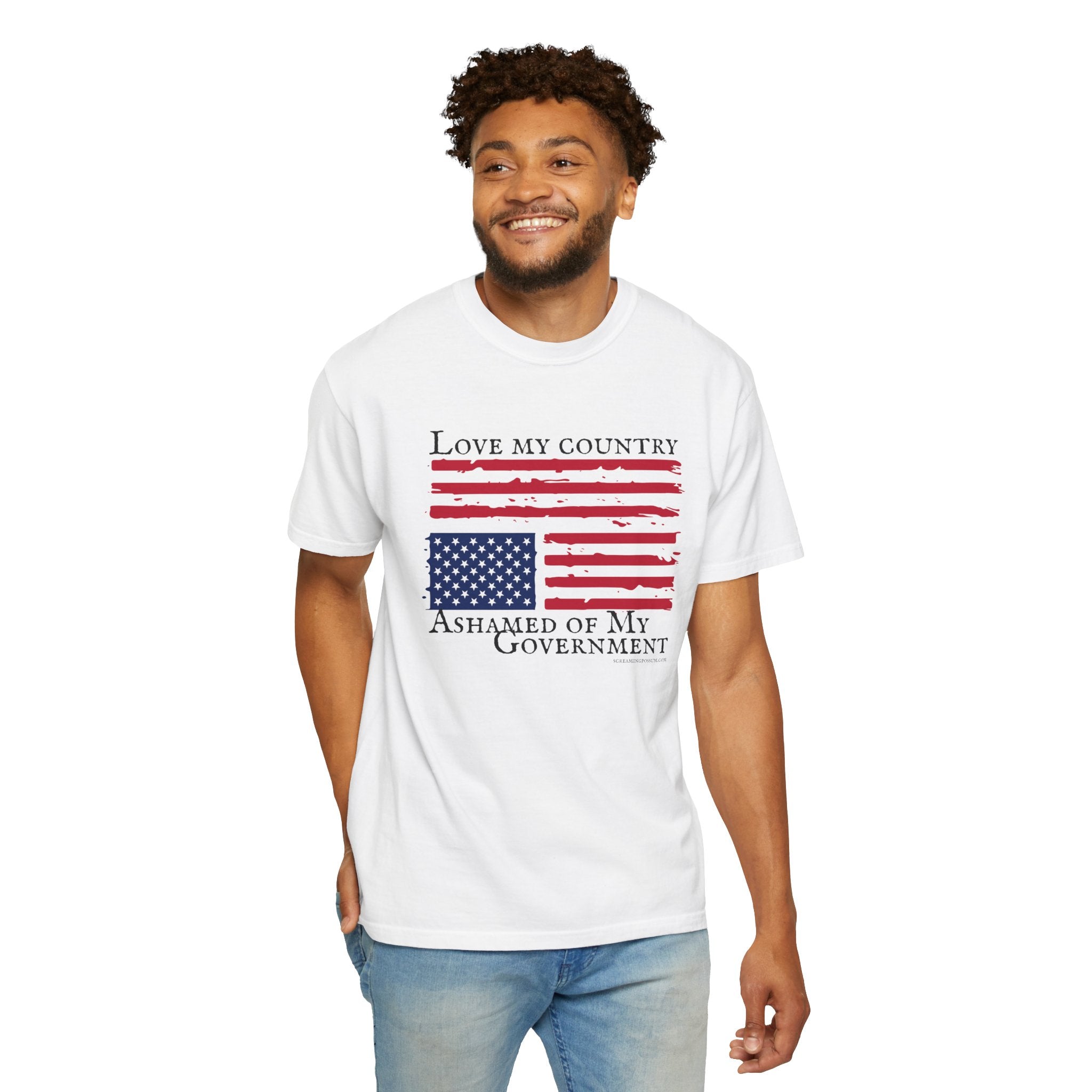 Love My Country, Ashamed of My Government Comfort Colors T-Shirt