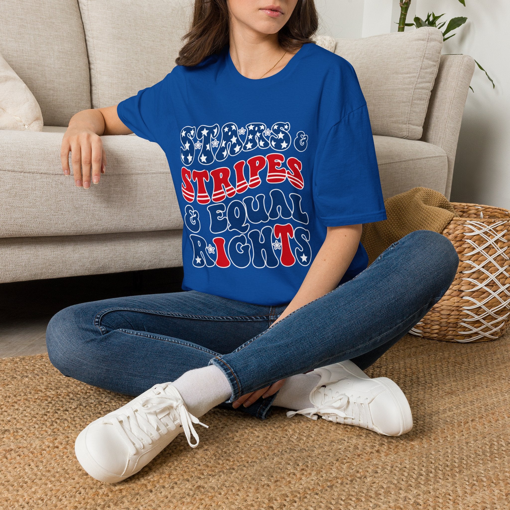 Stars & Stripes & Equal Rights Patriotic Gildan T‐Shirt