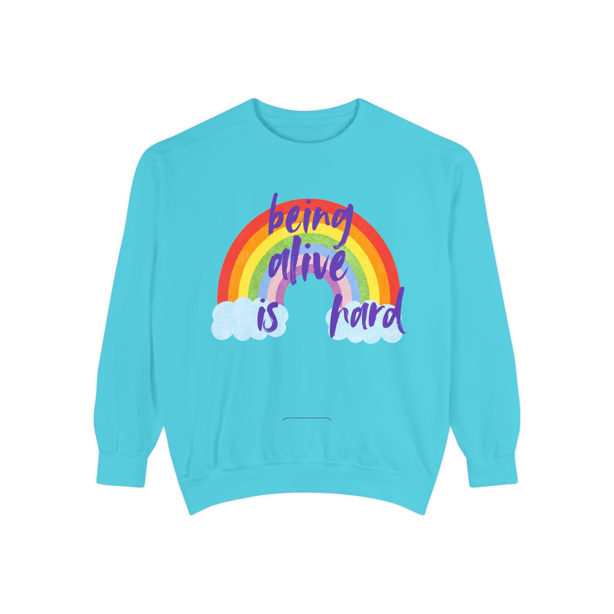 Rainbow 'Being alive is hard' Unisex T-shirt, Quote Tee, Graphic Shirt, Colorful Top, LGBTQ Pride Apparel