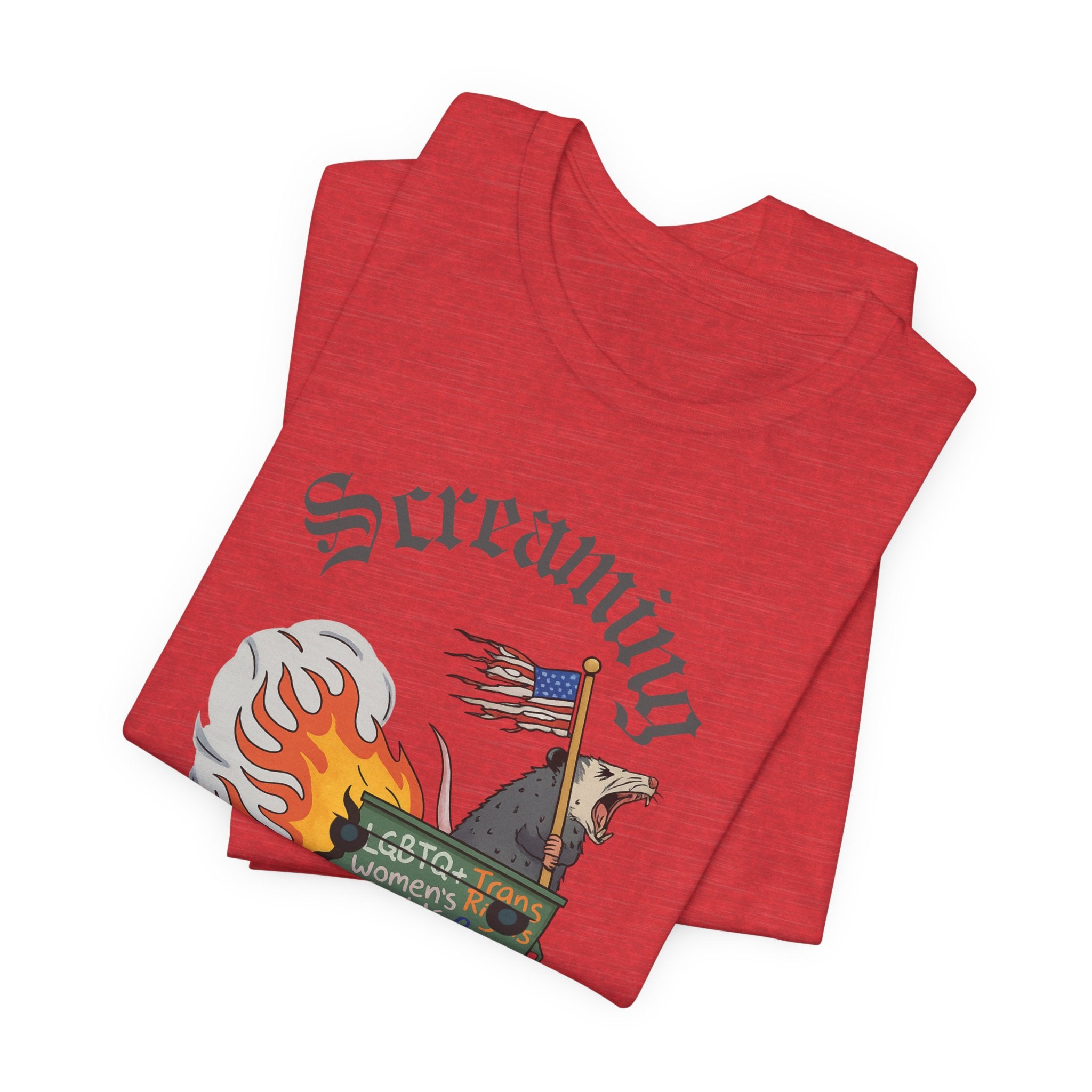 DEI Ride or Die - Screaming Possum Dumpster Fire Ride T-Shirt