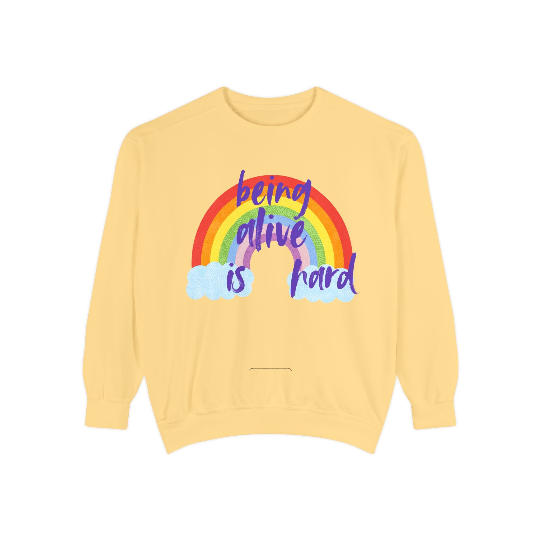 Rainbow 'Being alive is hard' Unisex T-shirt, Quote Tee, Graphic Shirt, Colorful Top, LGBTQ Pride Apparel