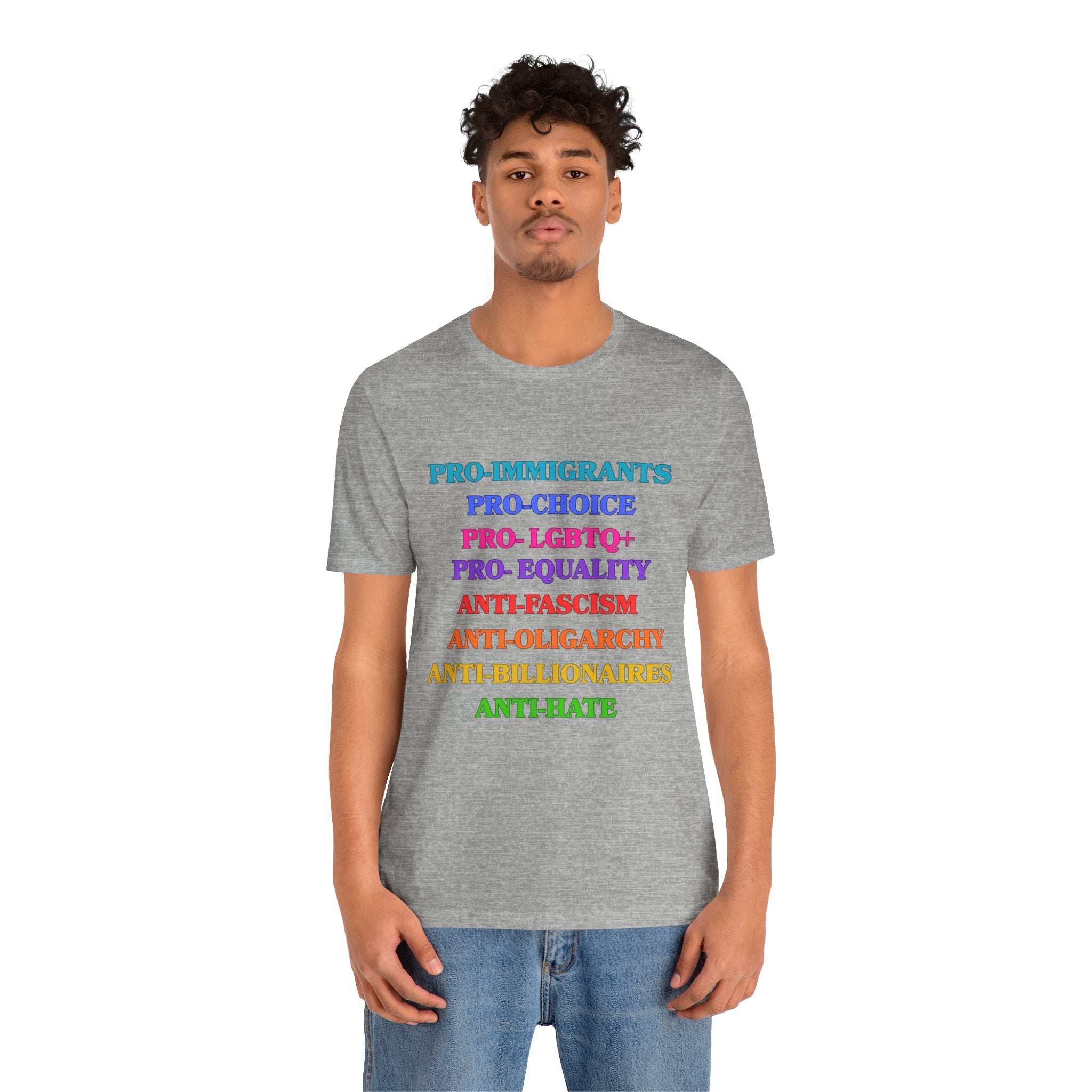 Pro-Equality Political Statement Tee — Pro-Immigrant • Pro-Choice • Pro-LGBTQ+