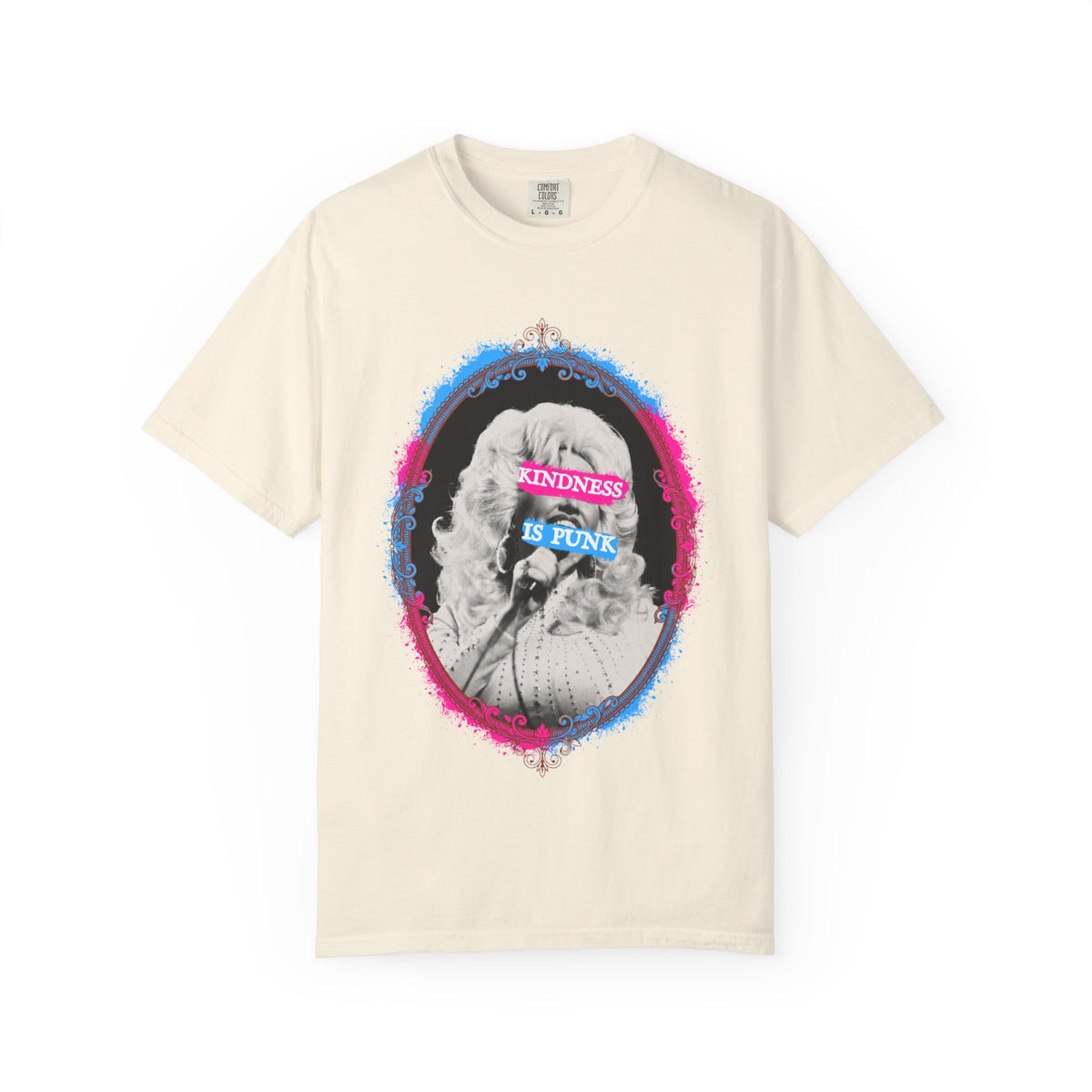 Kindness Is Punk Dolly Comfort Colors T-Shirt — Retro Punk Graphic Tee