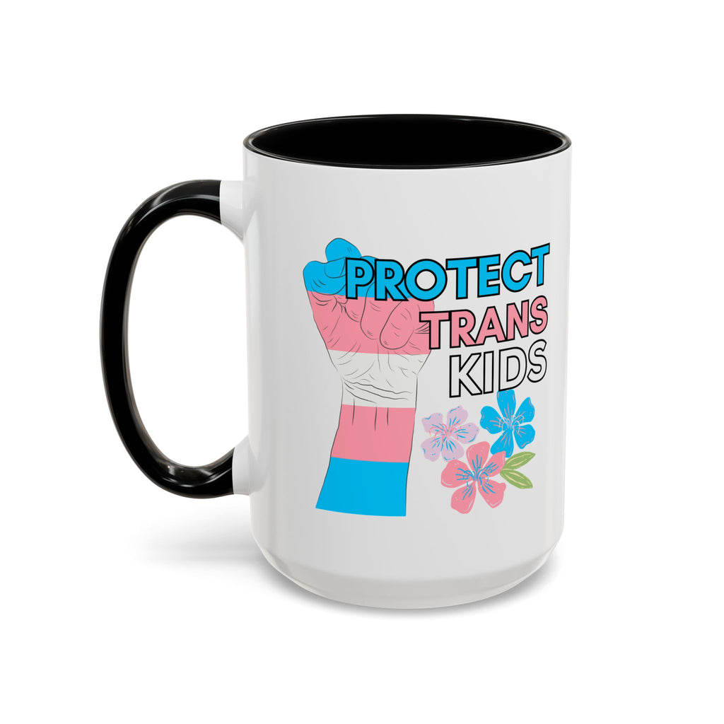 Protect Trans Kids Mug, LGBTQ pride ceramic cup, Support gender diverse children, Hot Chocolate tea coffee mug