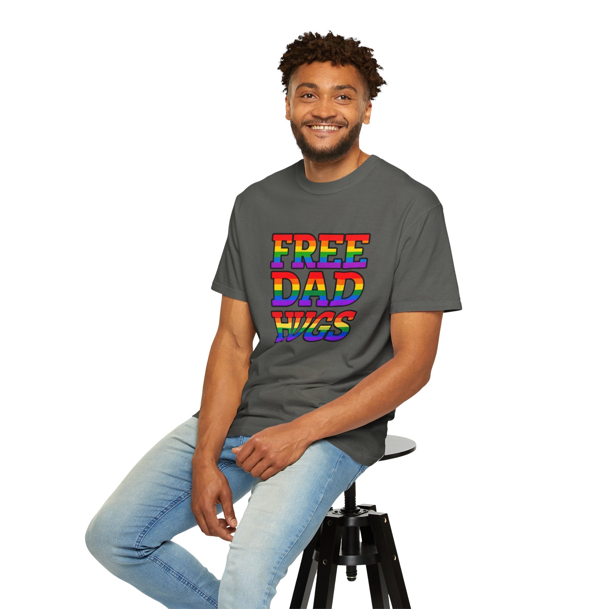 Free Dad Hugs Rainbow Pride Comfort Colors T-Shirt