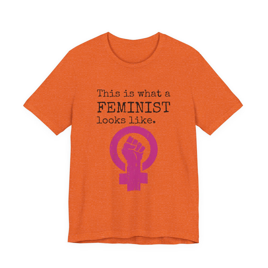 Feminist T‑Shirt — “This Is What a FEMINIST Looks Like” Pink Symbol Tee