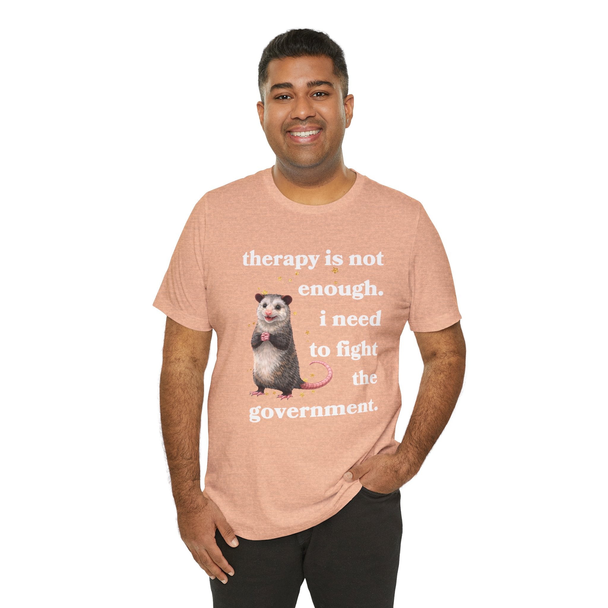 therapy is not enough. i need to fight the government Bella + Canvas T-shirt