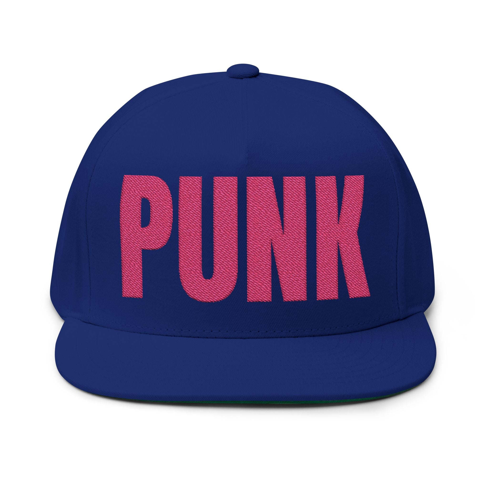 Punk Embroidered Flat Bill Cap