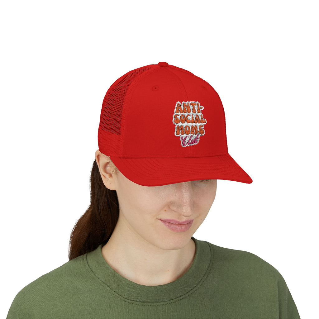 Anti-Social Mom's Club Embroidered Snapback Trucker Cap