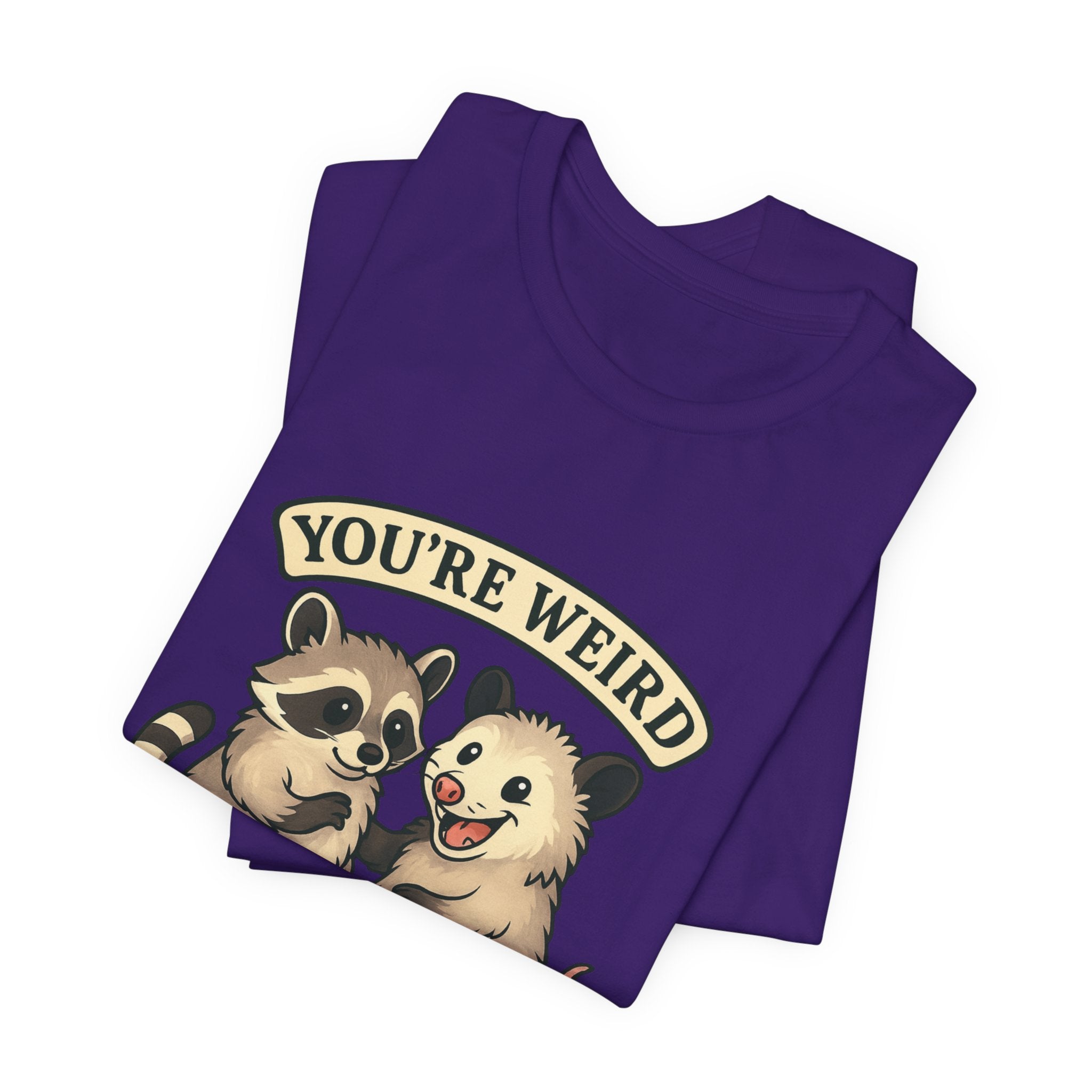 You're Weird I'll Keep You Tee — Cute Raccoon & Opossum Friendship Graphic T-Shirt from Screaming Possum