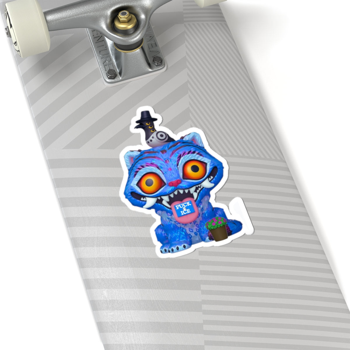 Derpy Tiger — 'FUCK ICE' Kiss-Cut Decal Sticker