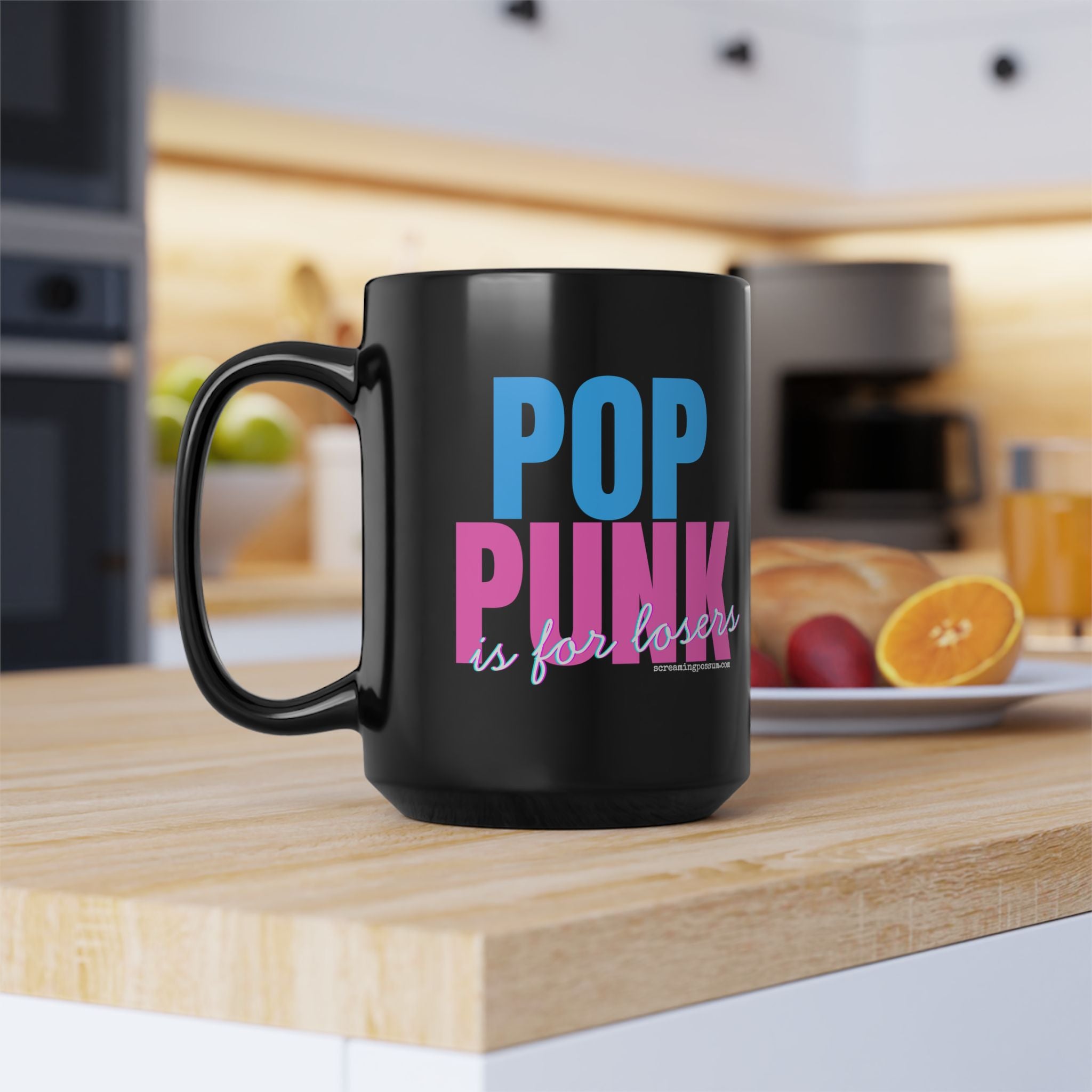 Pop Punk Is For Losers Black Ceramic Coffee Mug