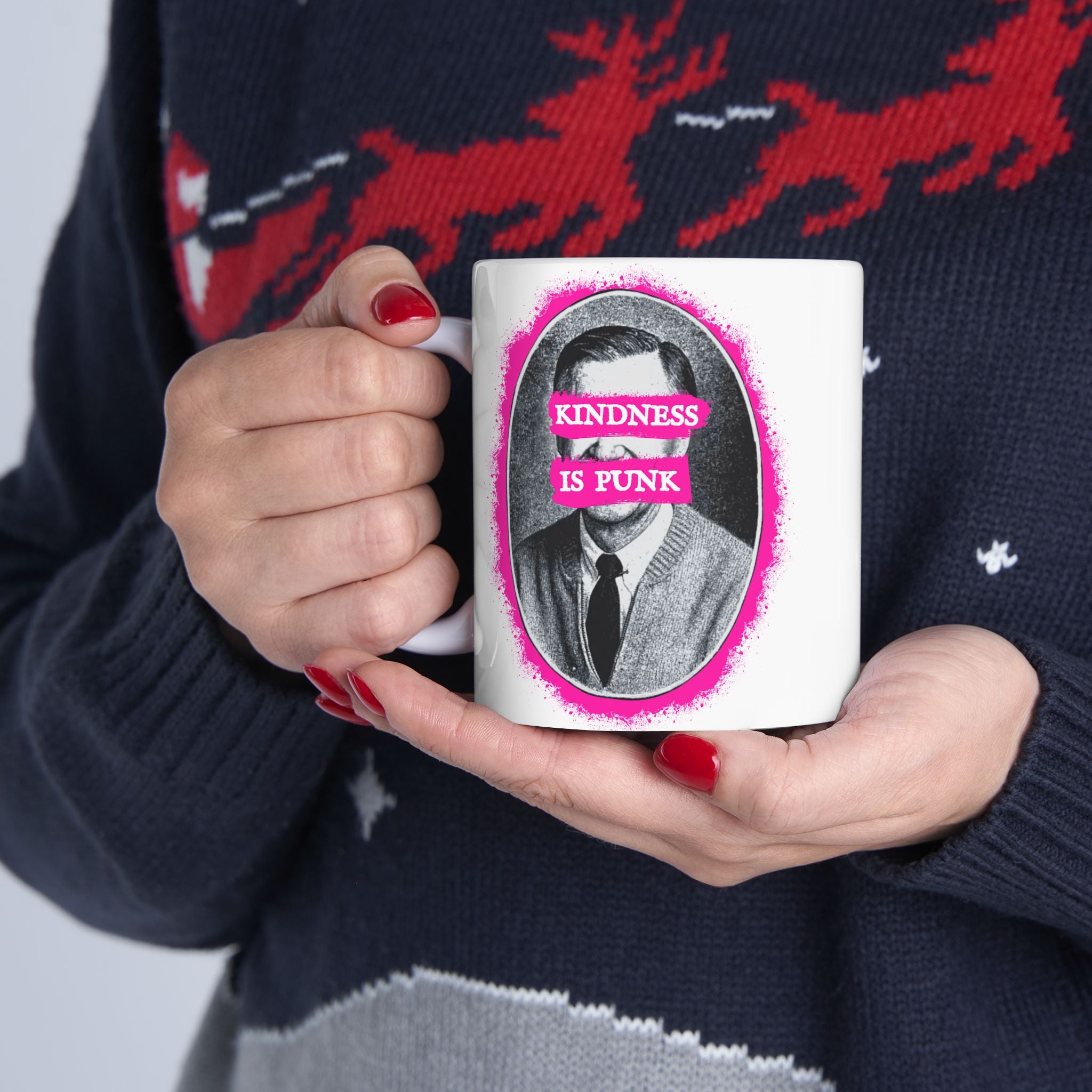 Mr. Rogers Kindness Is Punk Ceramic Mug (11oz & 15oz)