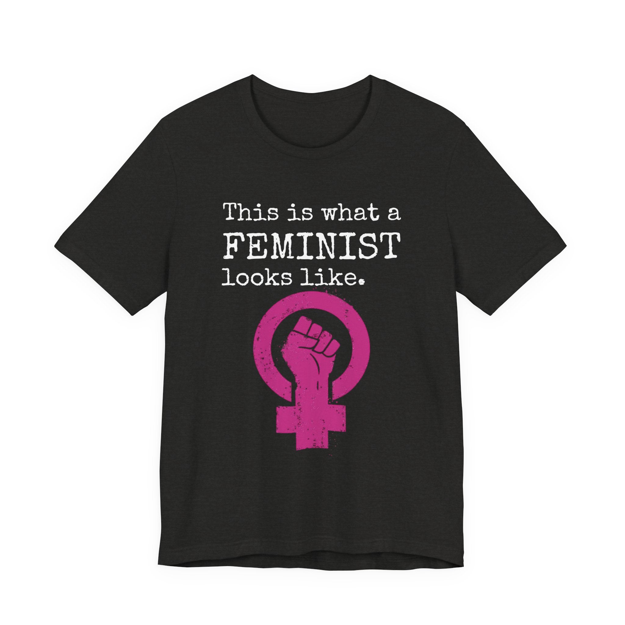 Feminist T‑Shirt — “This Is What a FEMINIST Looks Like” Pink Symbol Tee