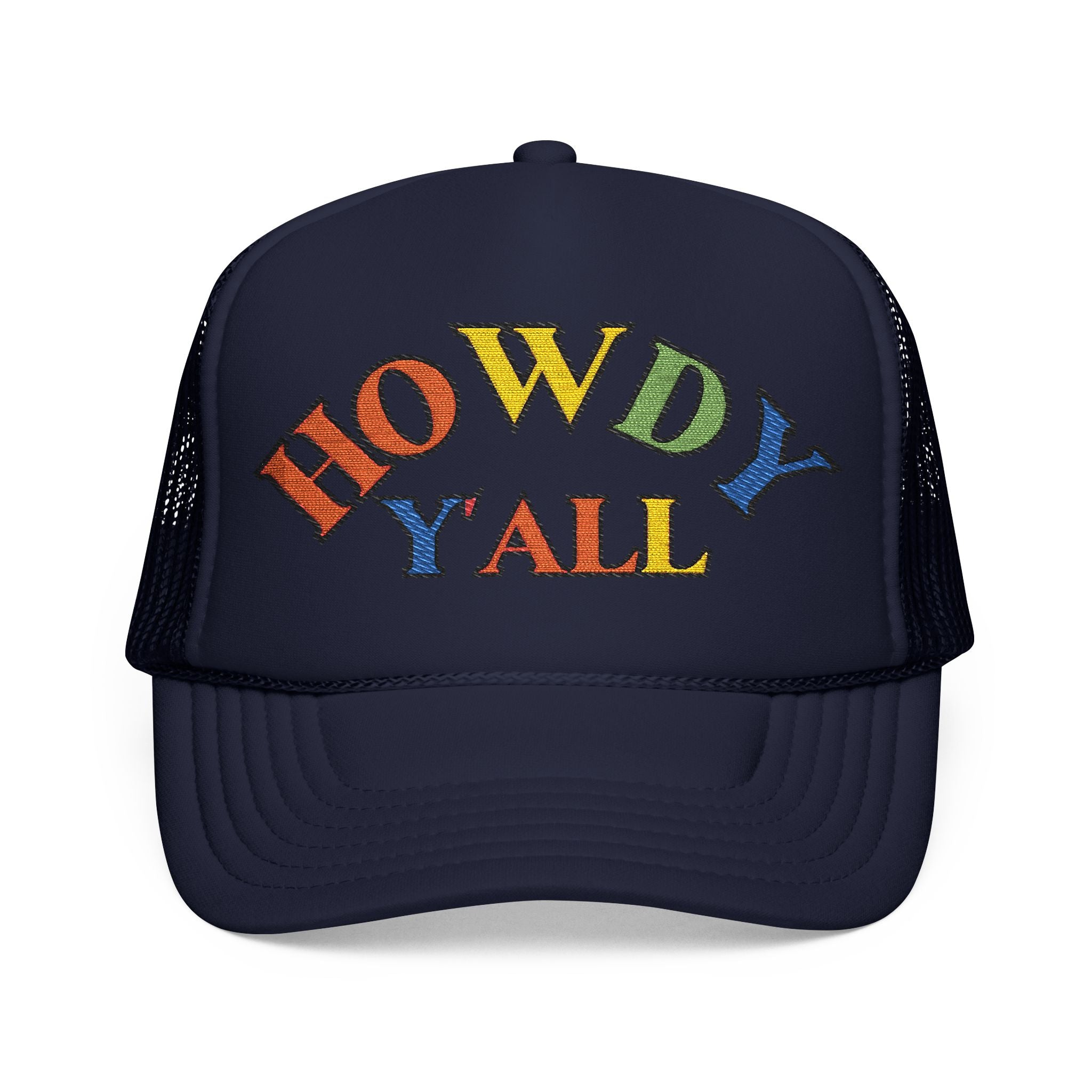 Howdy Y'all Rainbow Trucker Hat, Embroidery, Southern Manners, Y'all Means All, Pride Cap, LGBTQ Gift, Pride Parade Hat