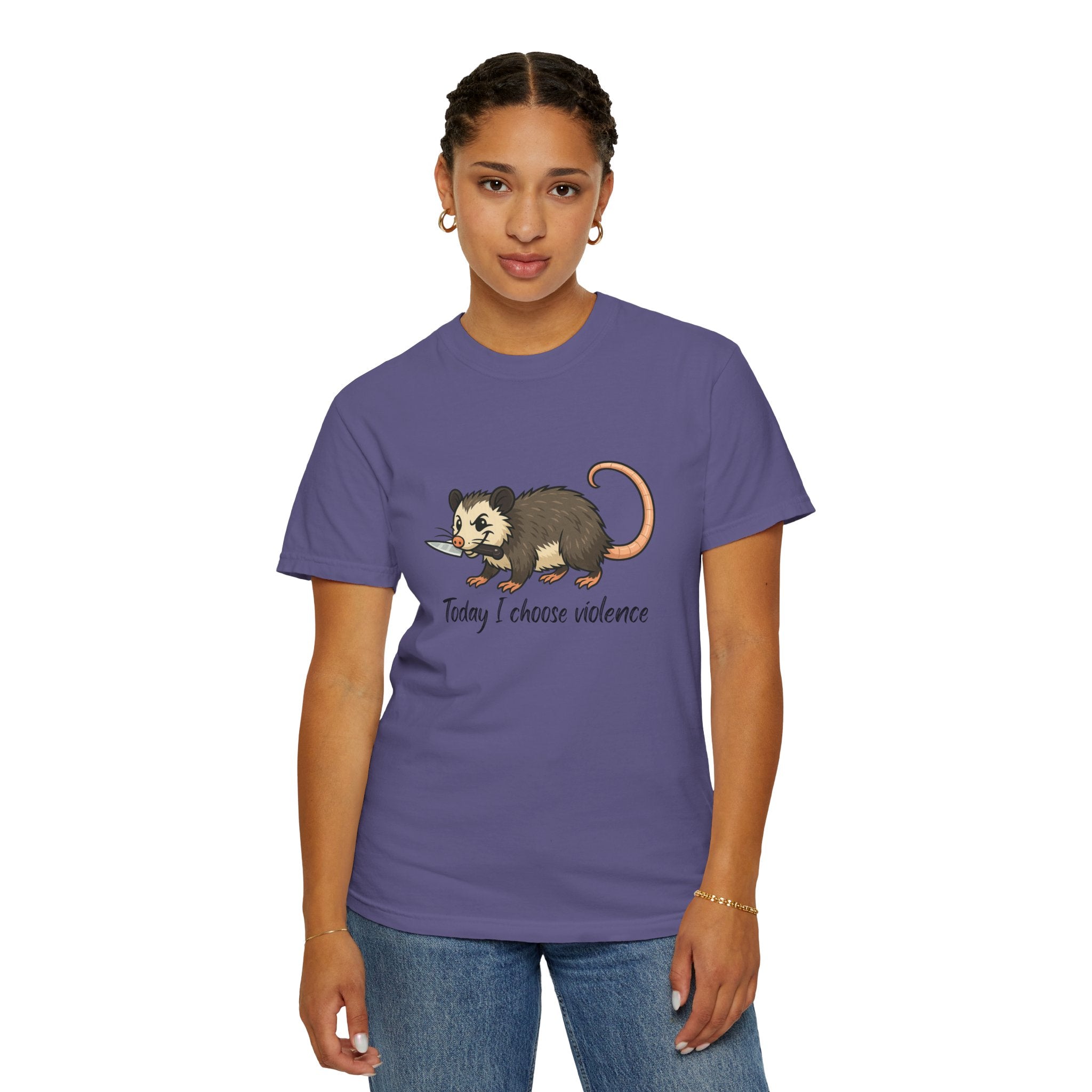 Possum Graphic Tee - "Today I Choose Violence" Funny Wildlife T-Shirt