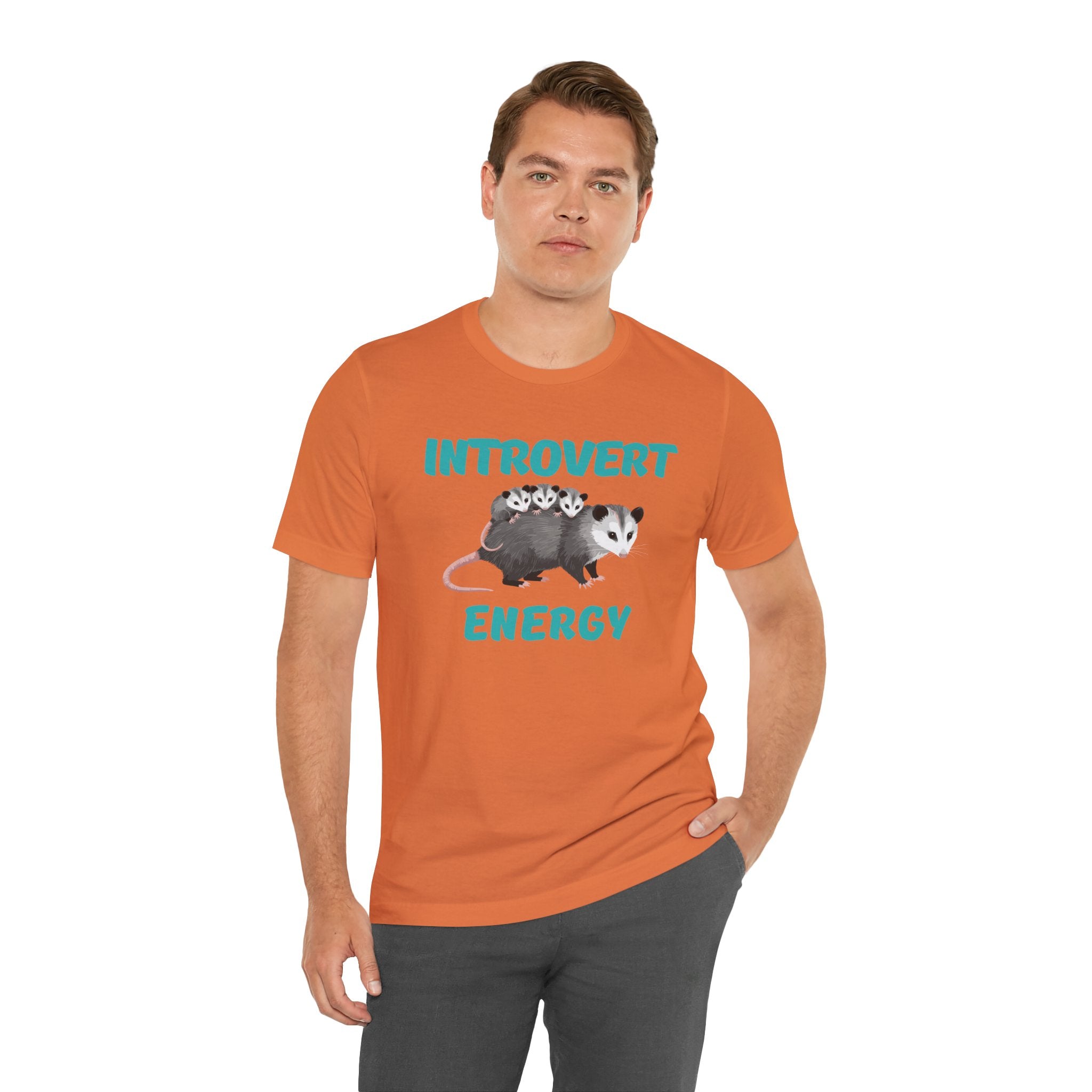 Introvert Energy T-Shirt — Cute Opossum Graphic Tee from Screaming Possum