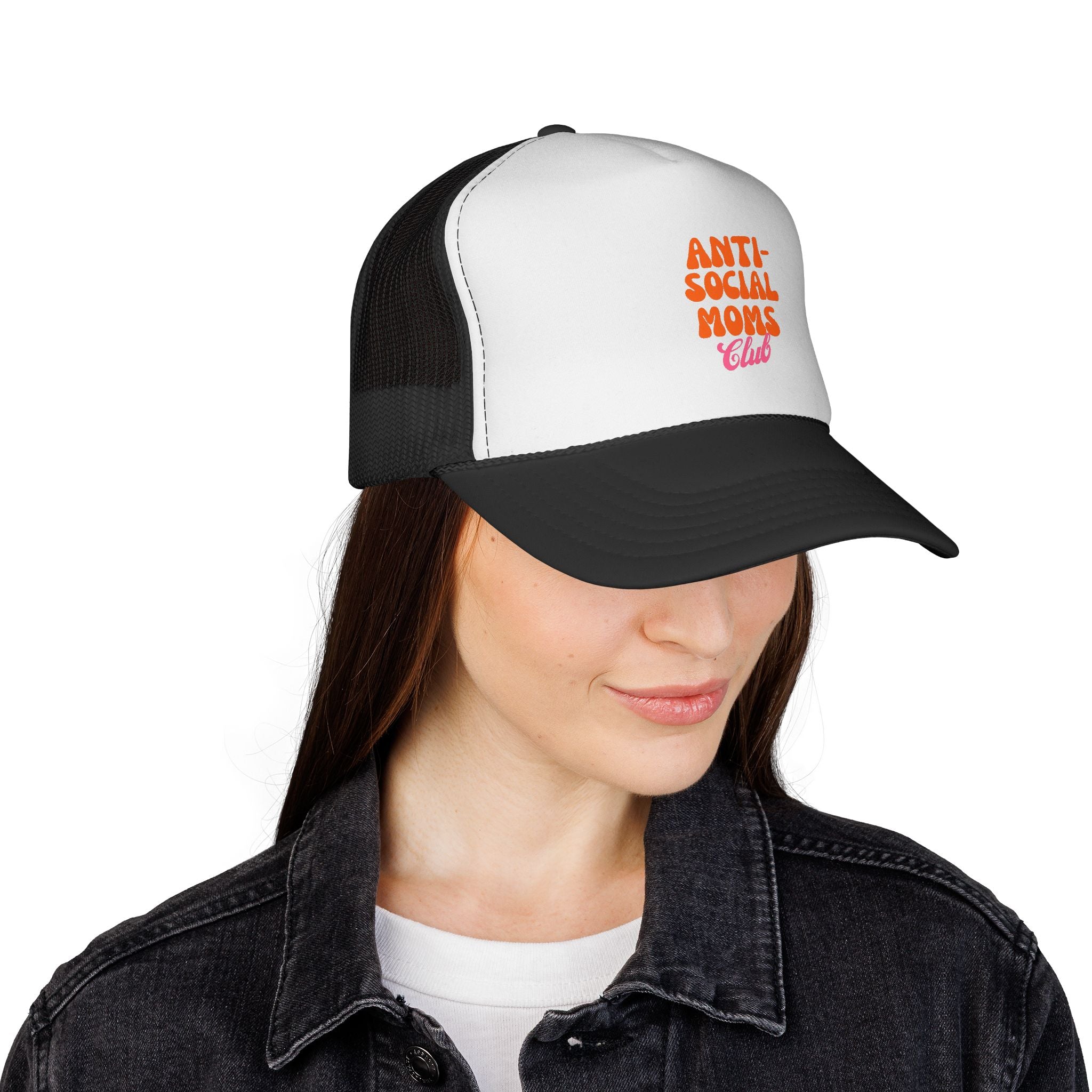 Anti-Social Mom's Club Printed Snapback Trucker Hat