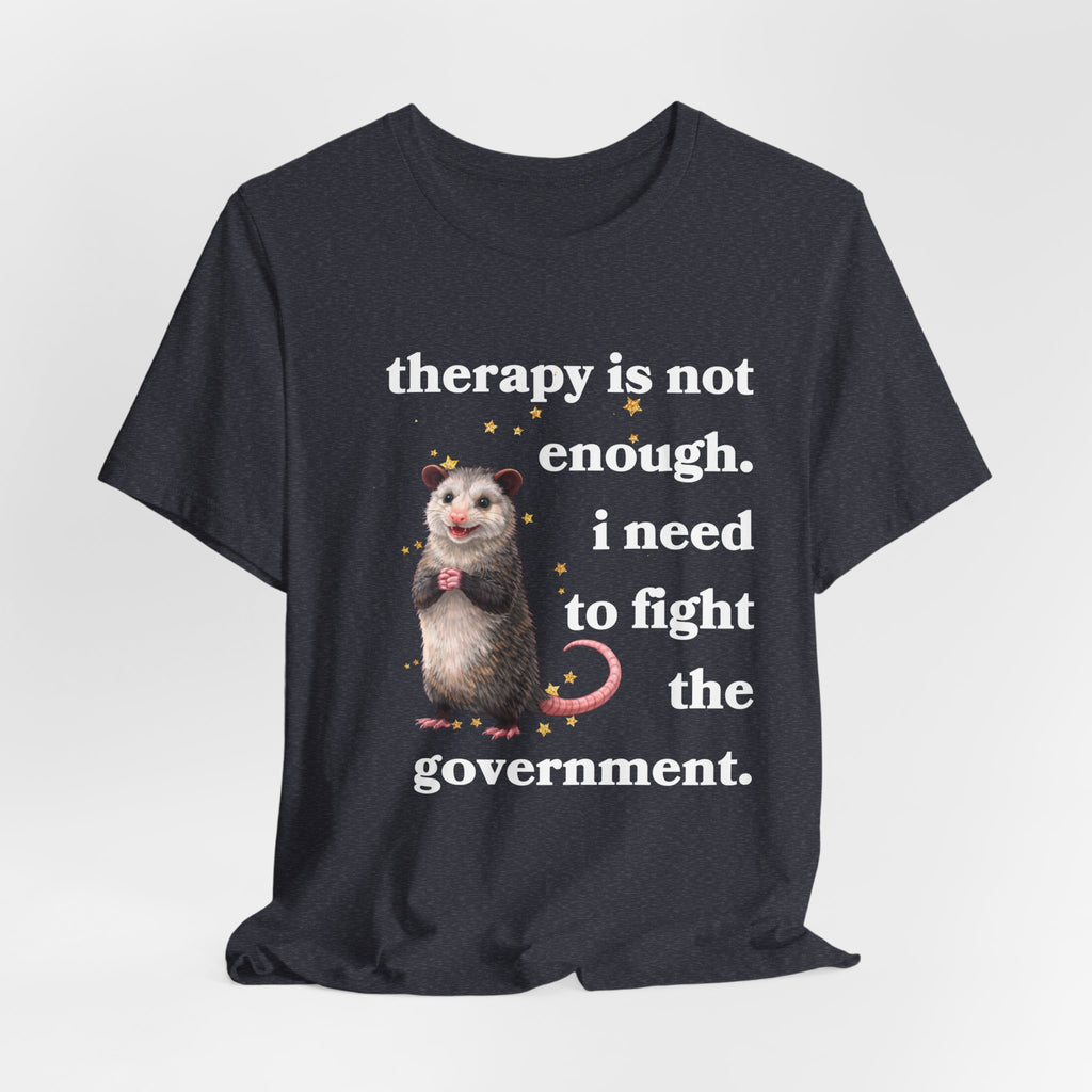 therapy is not enough. i need to fight the government Bella + Canvas T-shirt