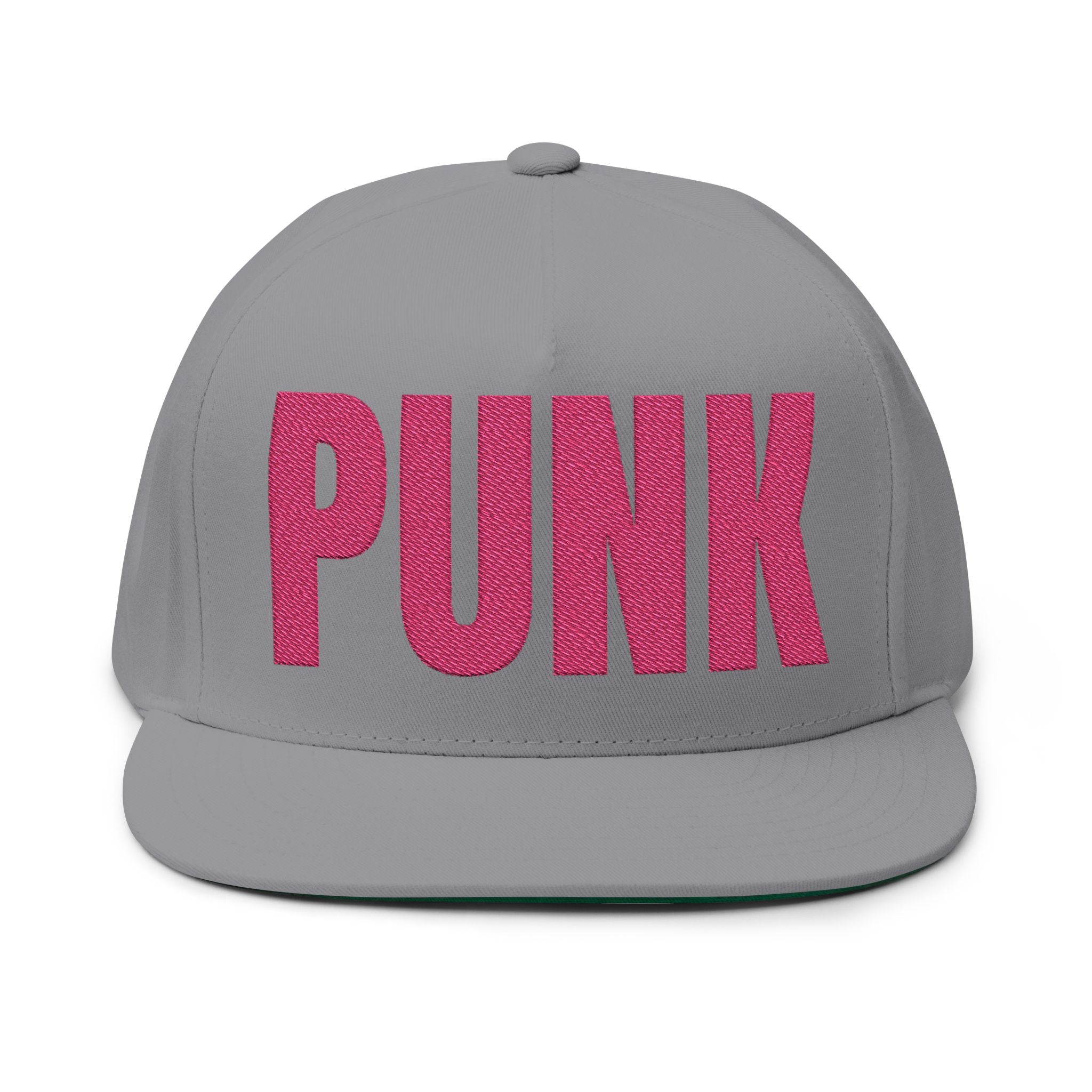 Punk Embroidered Flat Bill Cap