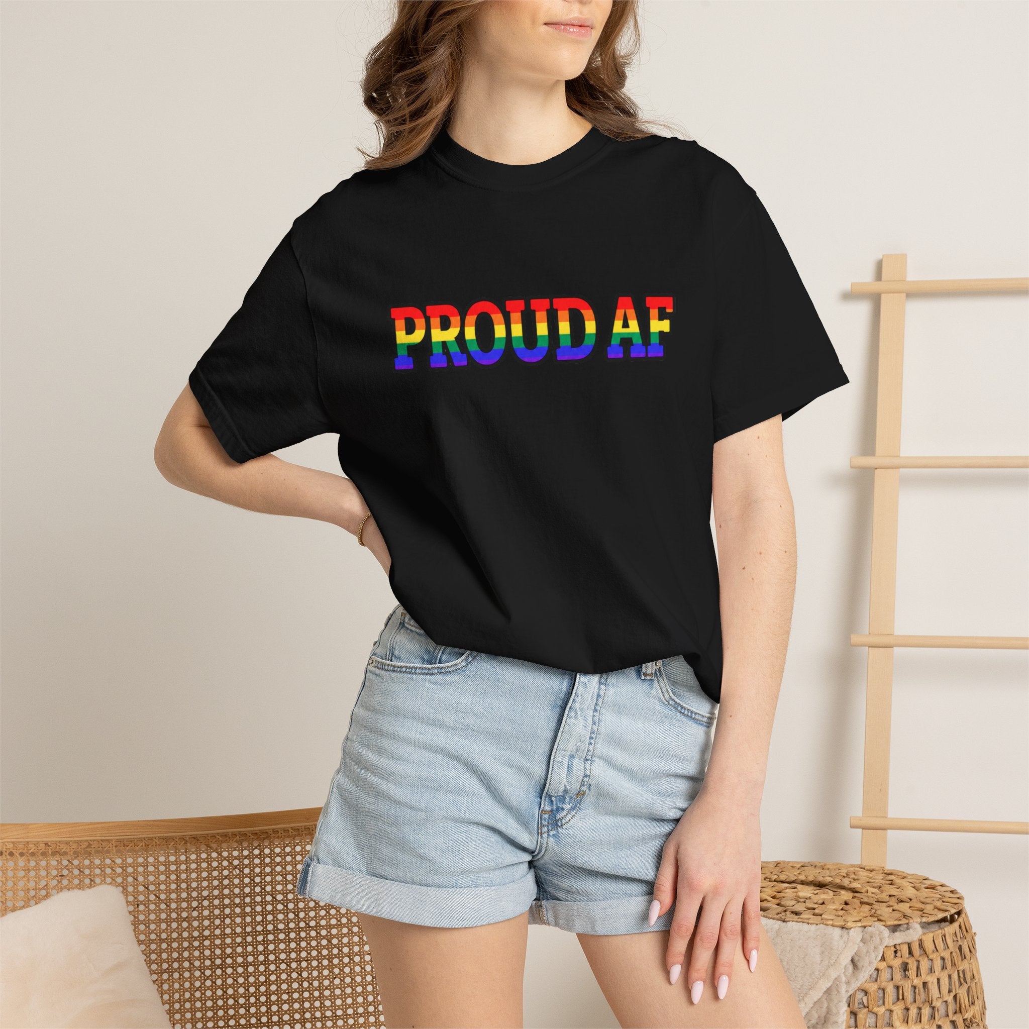 Proud AF Rainbow Pride Comfort Colors T-Shirt