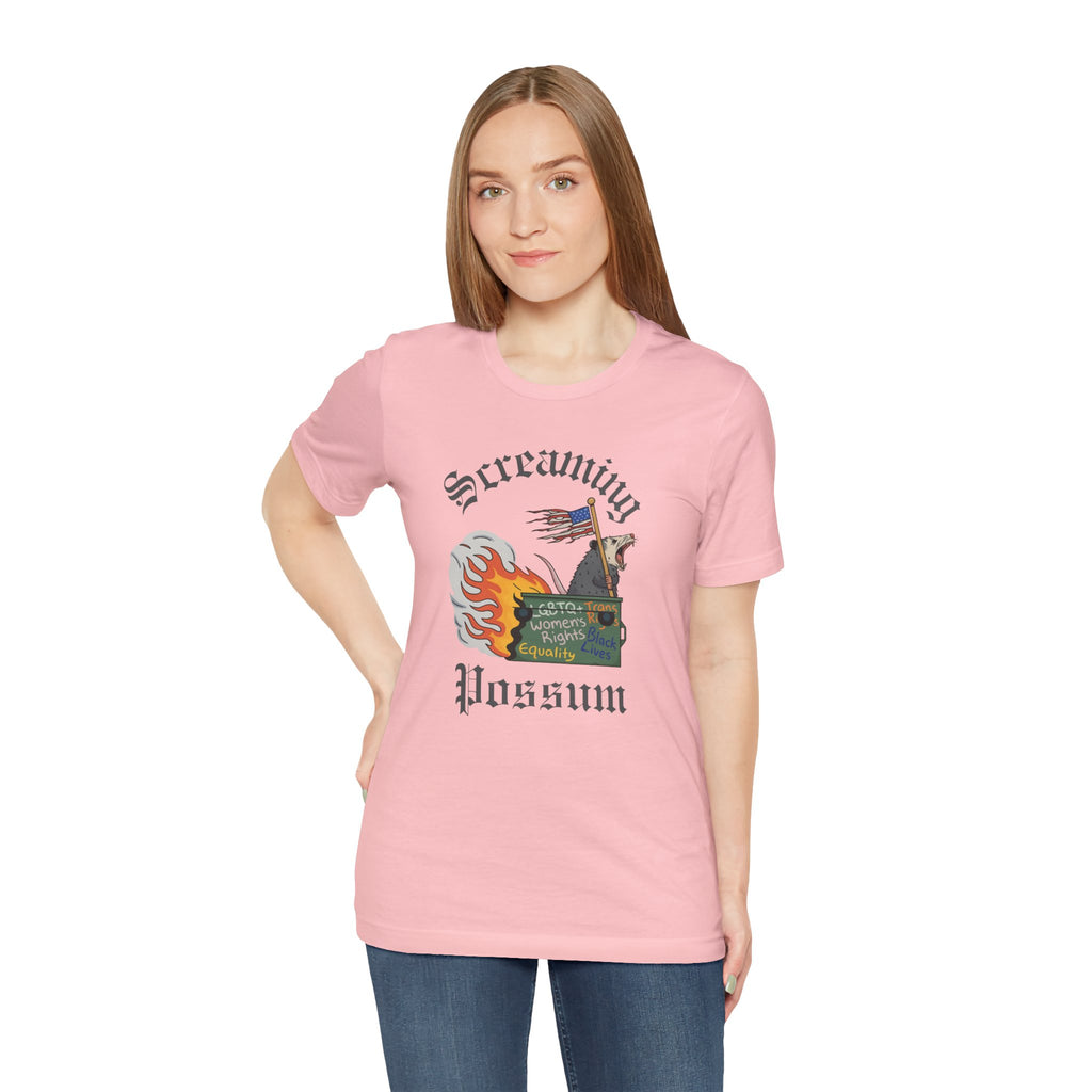 DEI Ride or Die - Screaming Possum Dumpster Fire Ride T-Shirt