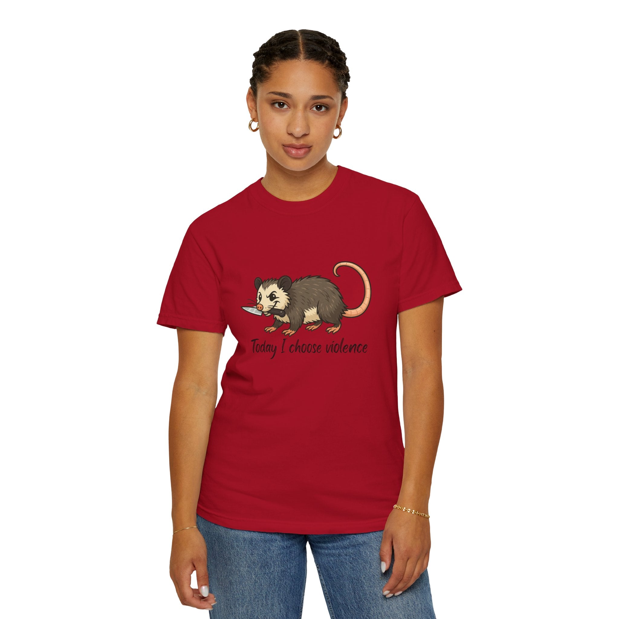 Possum Graphic Tee - "Today I Choose Violence" Funny Wildlife T-Shirt