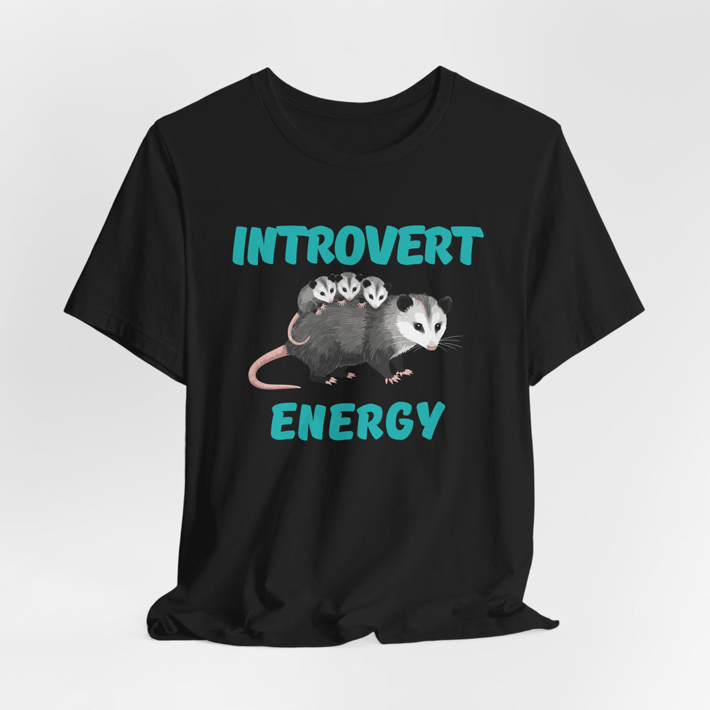 Introvert Energy T-Shirt — Cute Opossum Graphic Tee from Screaming Possum
