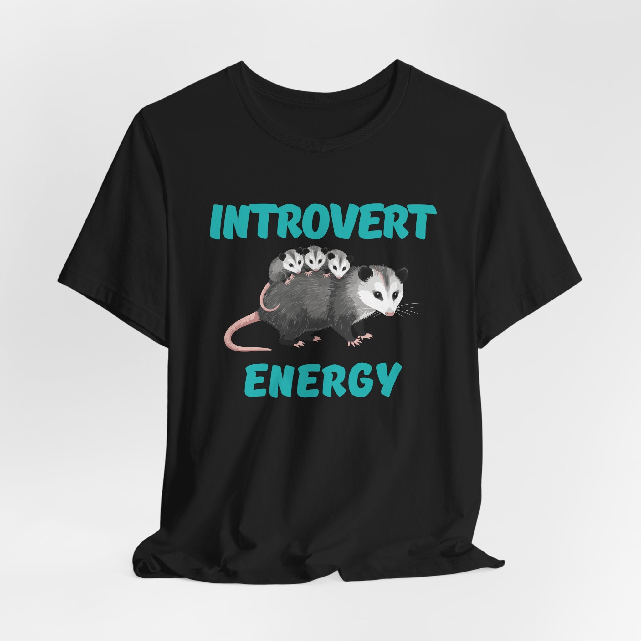 Introvert Energy T-Shirt — Cute Opossum Graphic Tee from Screaming Possum