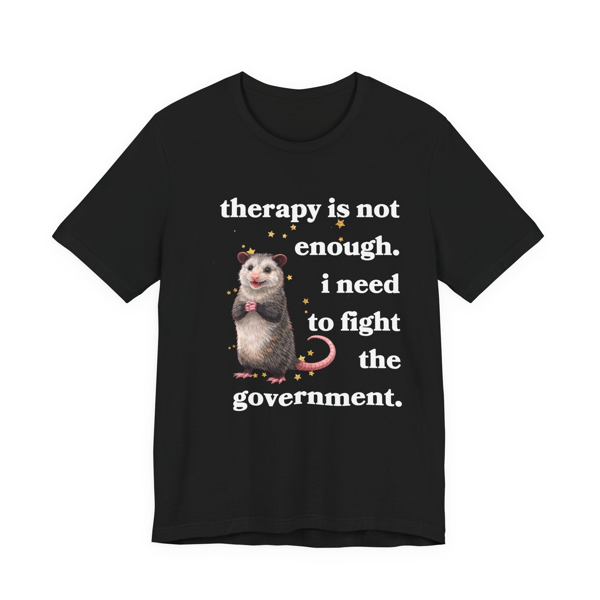 therapy is not enough. i need to fight the government Bella + Canvas T-shirt