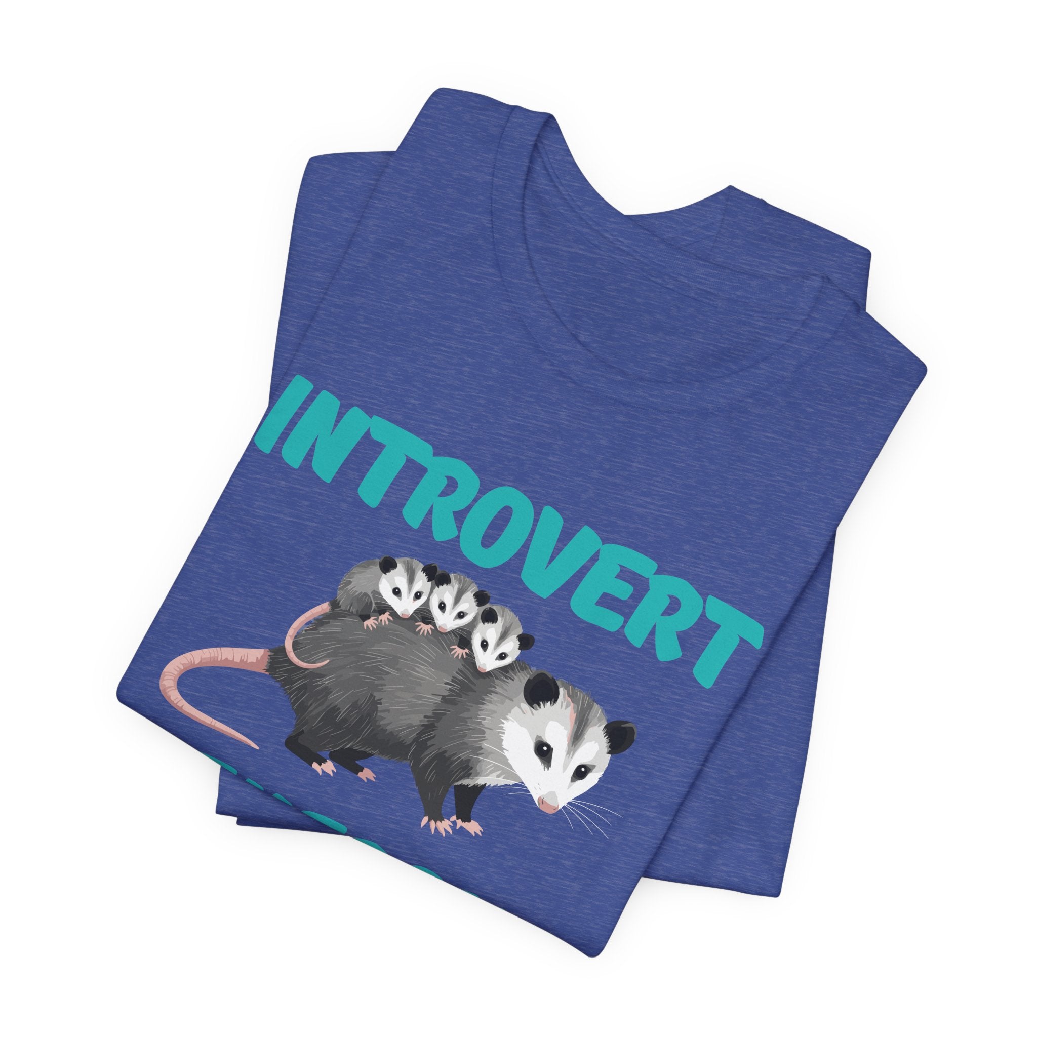Introvert Energy T-Shirt — Cute Opossum Graphic Tee from Screaming Possum