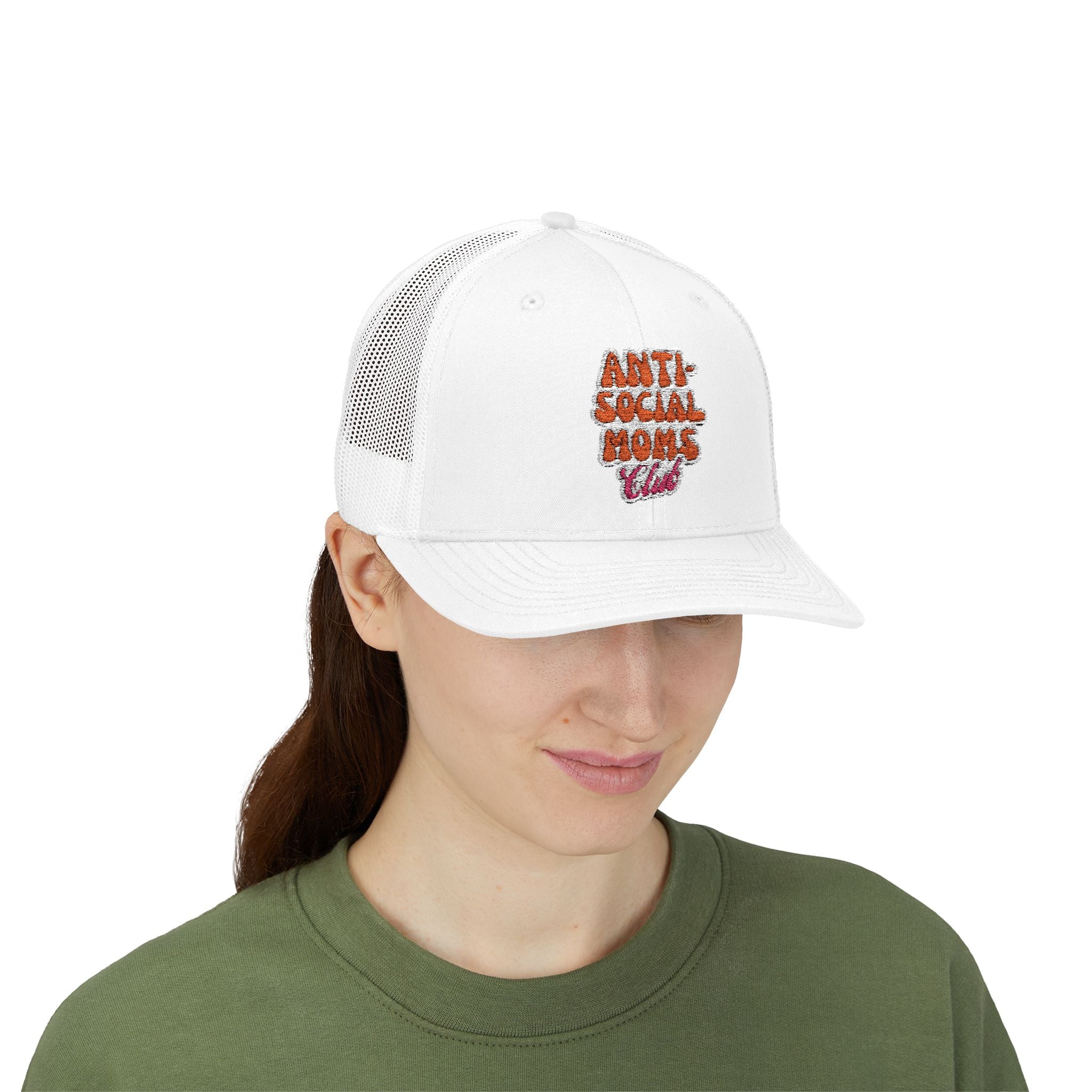 Anti-Social Mom's Club Embroidered Snapback Trucker Cap