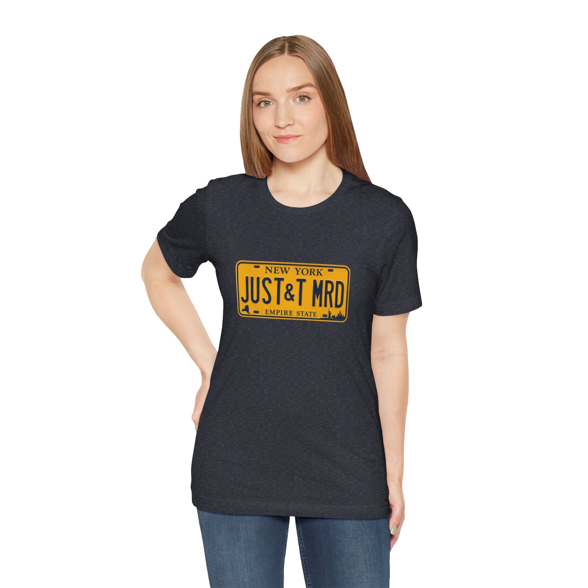 New York 'JUST&T MRD' License Plate T-Shirt — Vintage Empire State Graphic Tee