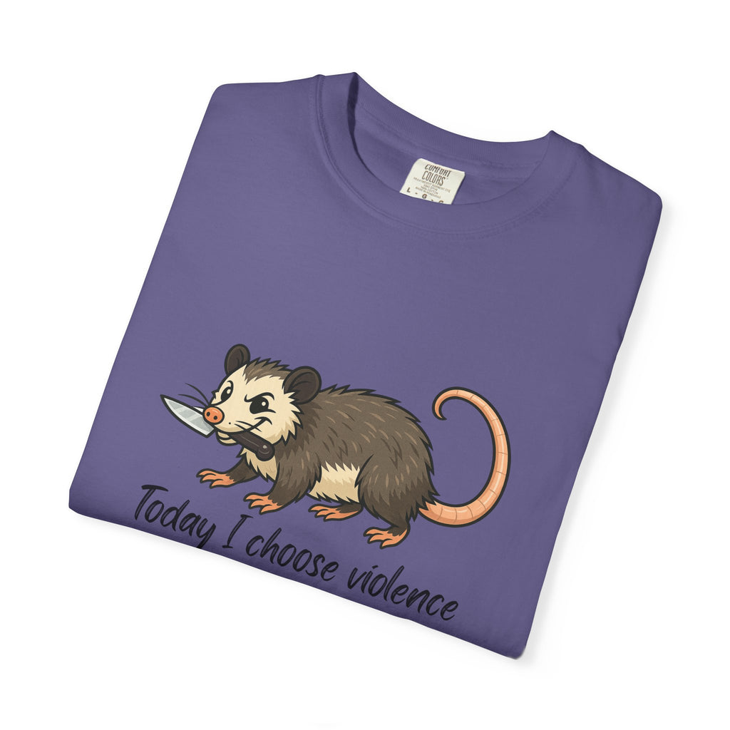 Possum Graphic Tee - "Today I Choose Violence" Funny Wildlife T-Shirt