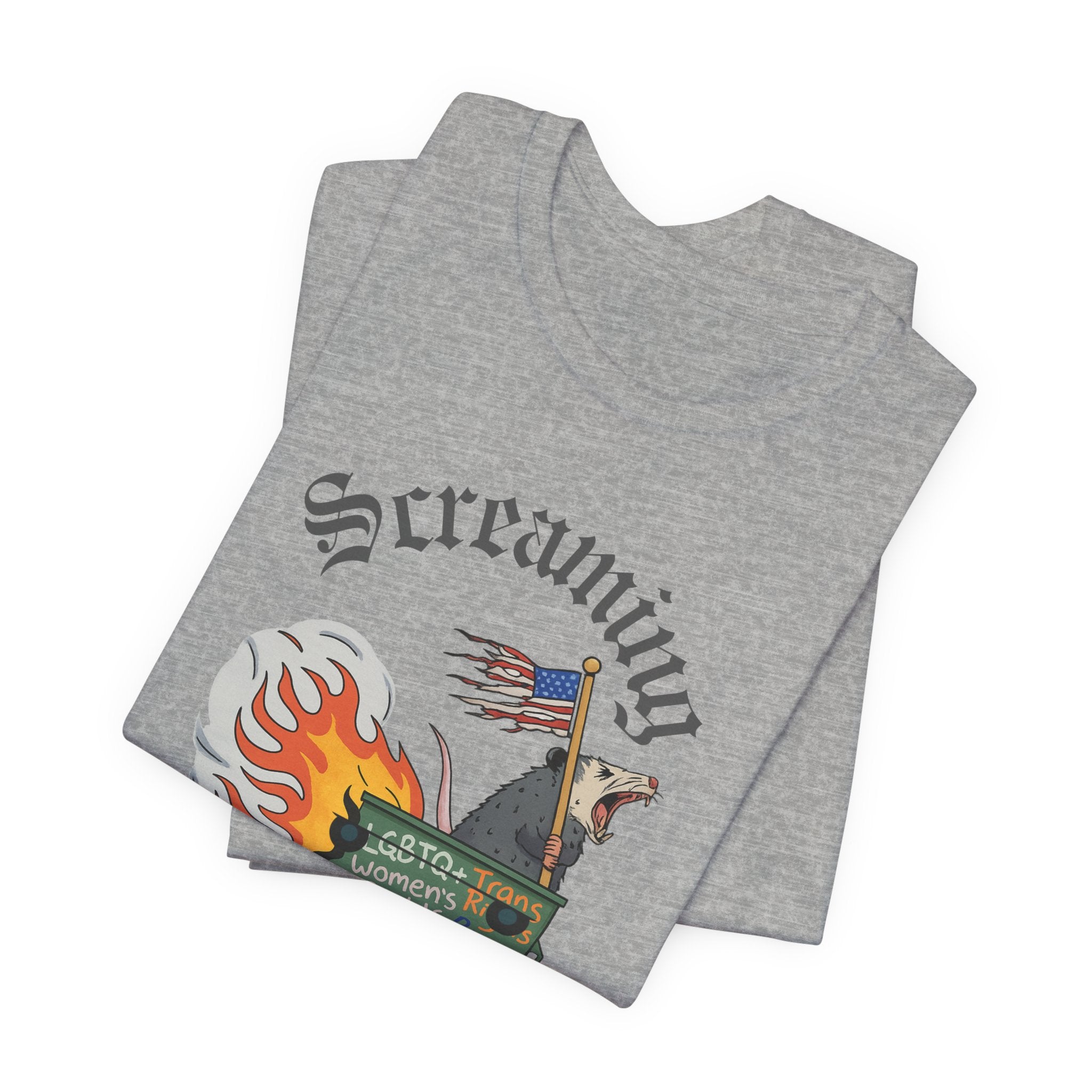 DEI Ride or Die - Screaming Possum Dumpster Fire Ride T-Shirt