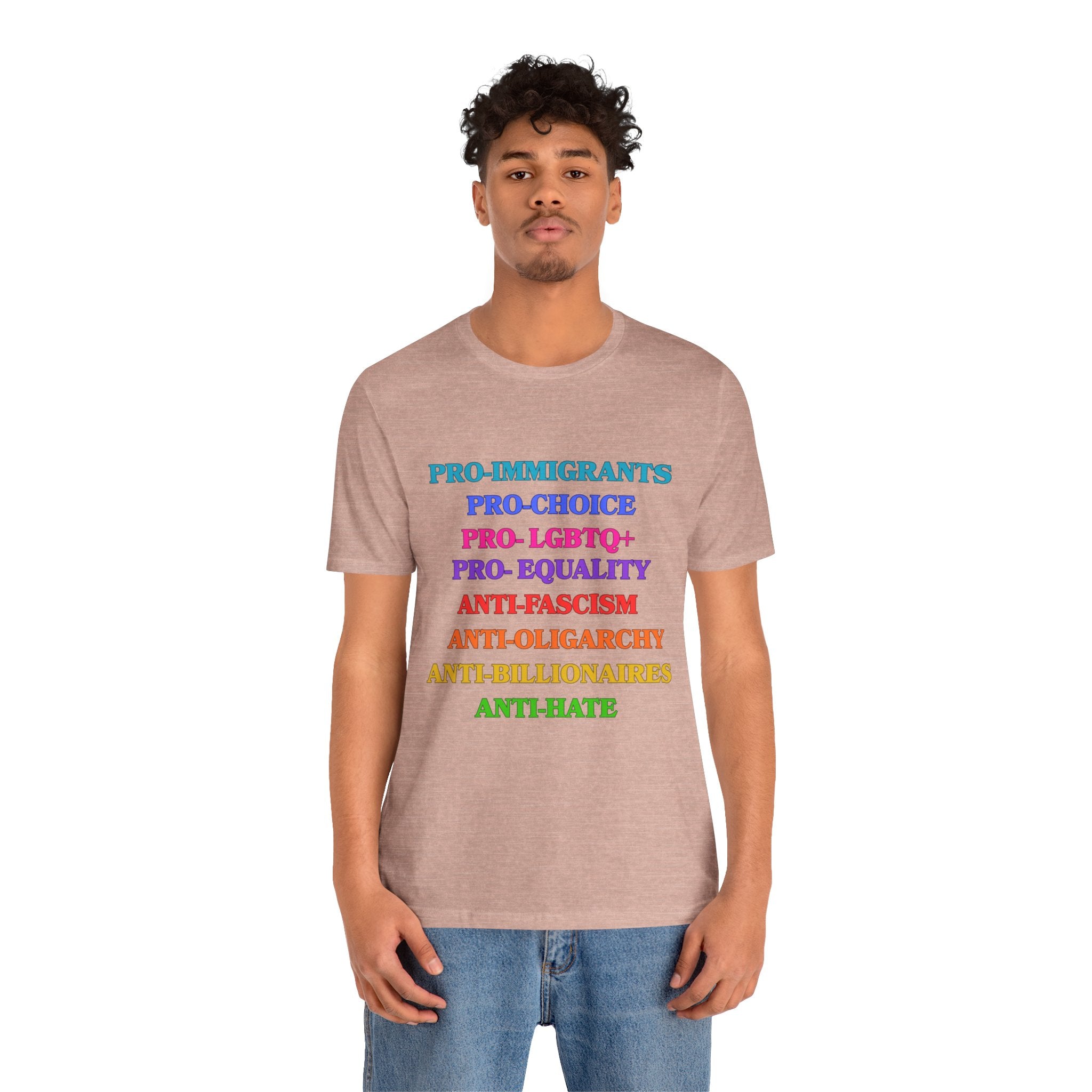 Pro-Equality Political Statement Tee — Pro-Immigrant • Pro-Choice • Pro-LGBTQ+