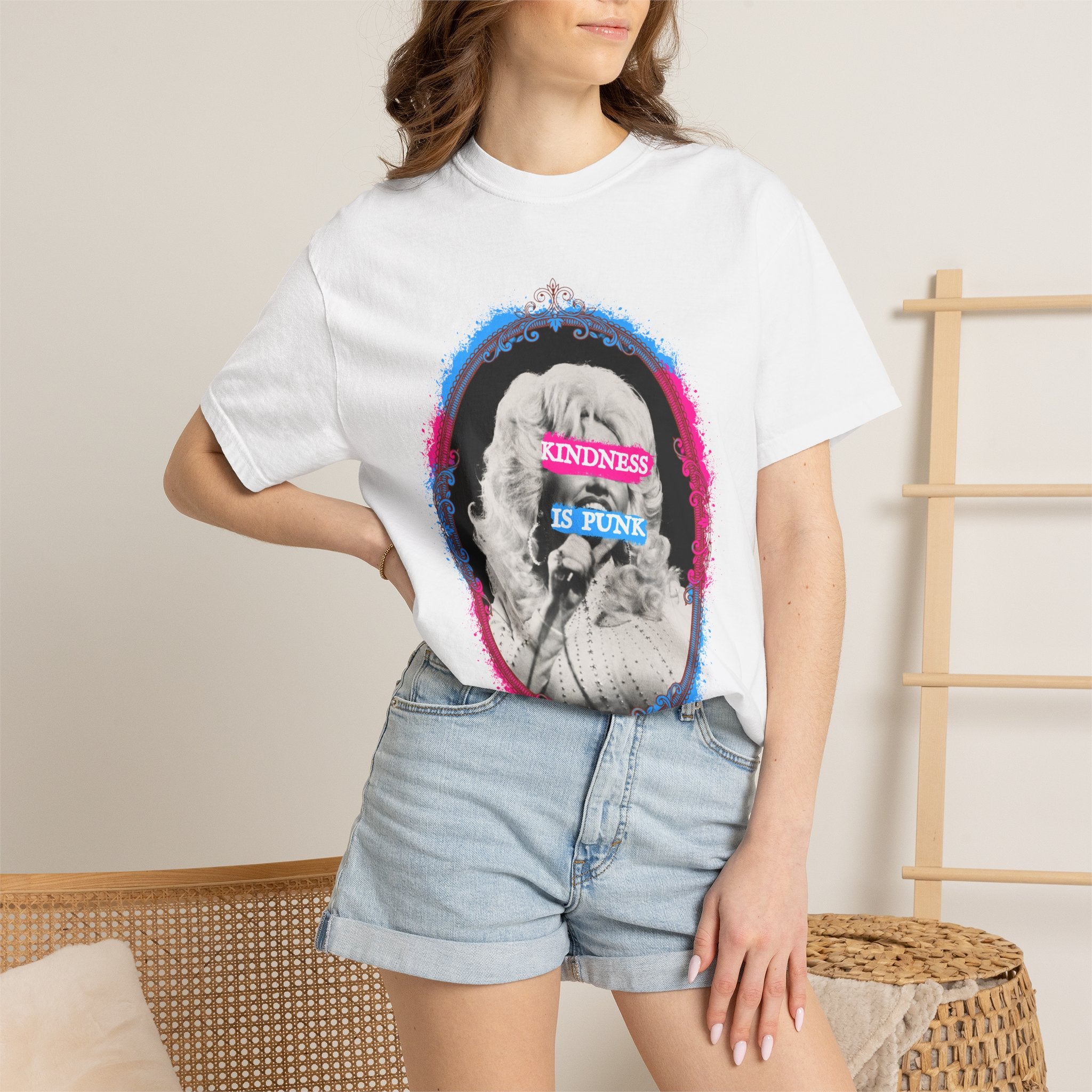 Kindness Is Punk Dolly Comfort Colors T-ShirtT-Shirt — Retro Punk Graphic Tee