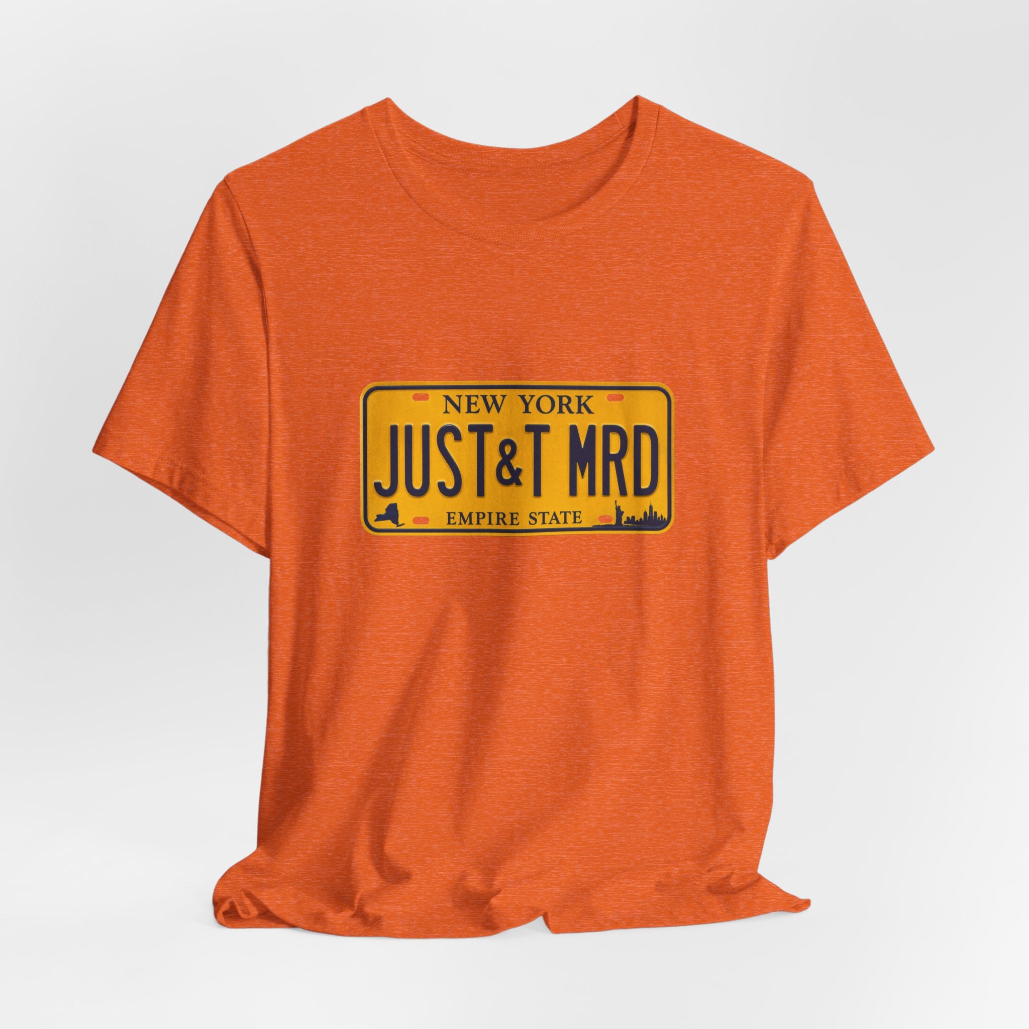 New York 'JUST&T MRD' License Plate T-Shirt — Vintage Empire State Graphic Tee