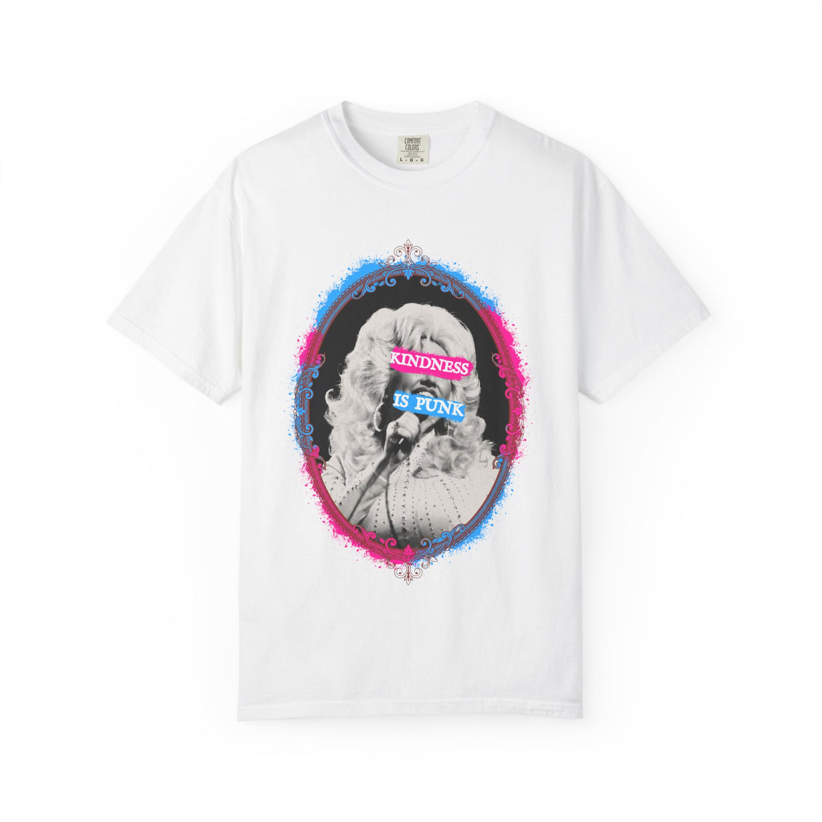 Kindness Is Punk Dolly Comfort Colors T-Shirt — Retro Punk Graphic Tee