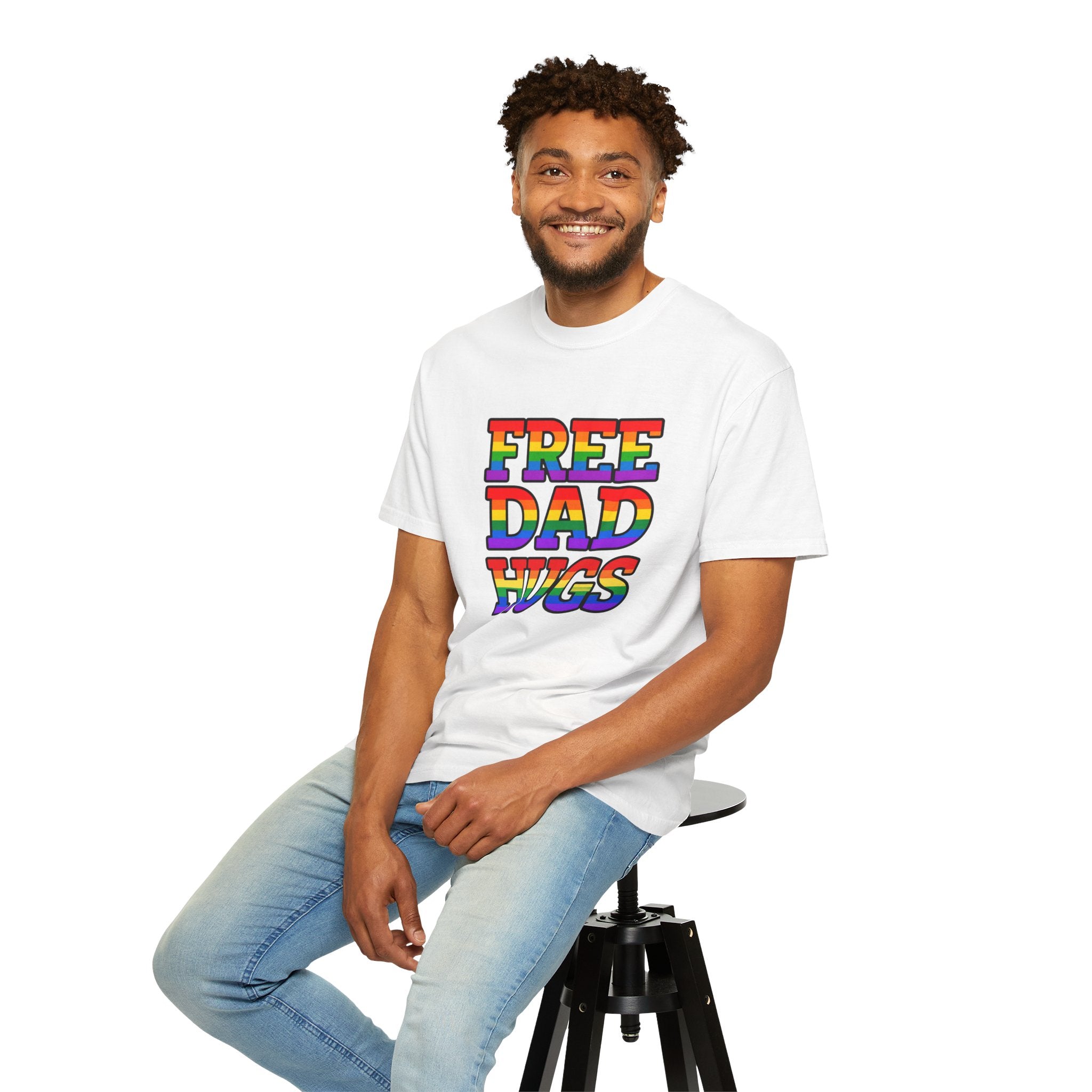 Free Dad Hugs Rainbow Pride Comfort Colors T-Shirt