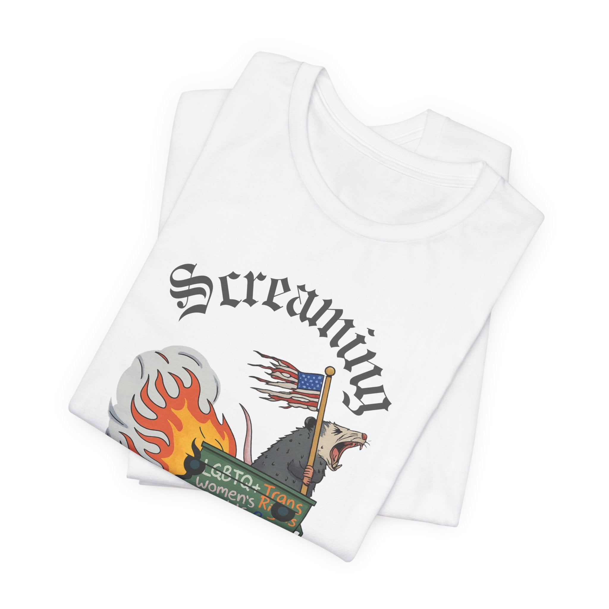 DEI Ride or Die - Screaming Possum Dumpster Fire Ride T-Shirt